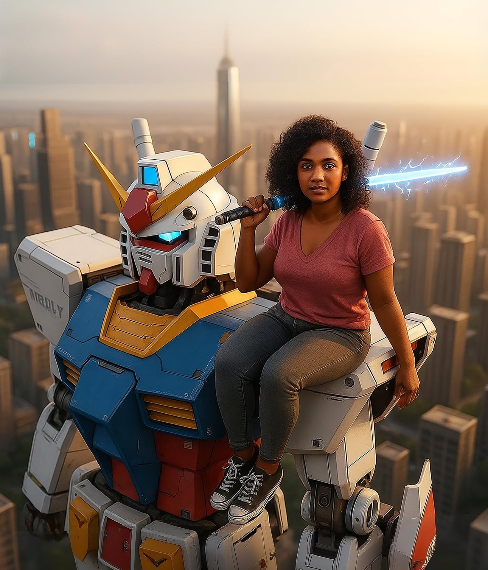 Filipino Warrior, Giant Gundam, Glowing Katana
