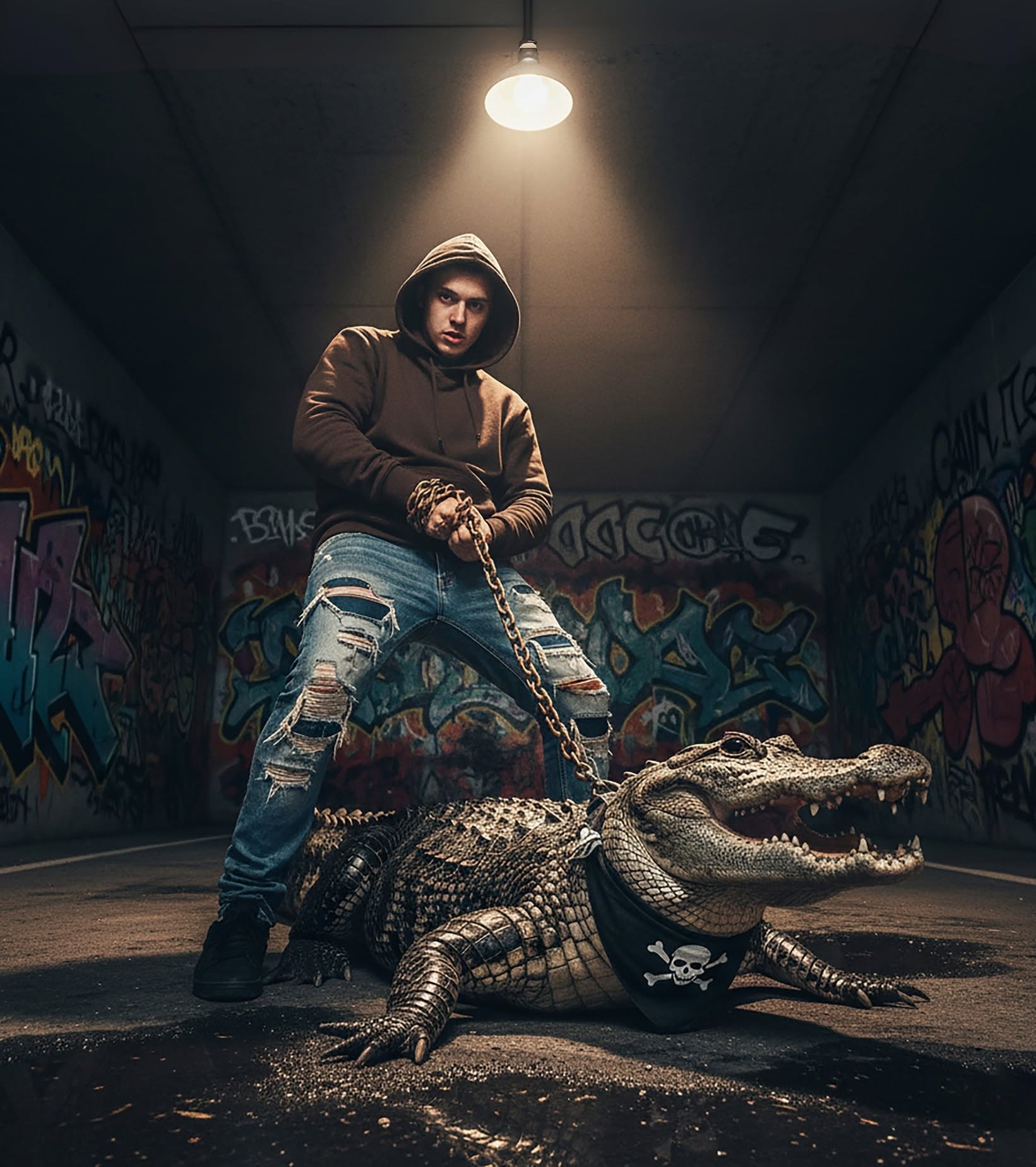 Underground Alligator Leash Gritty Street Style