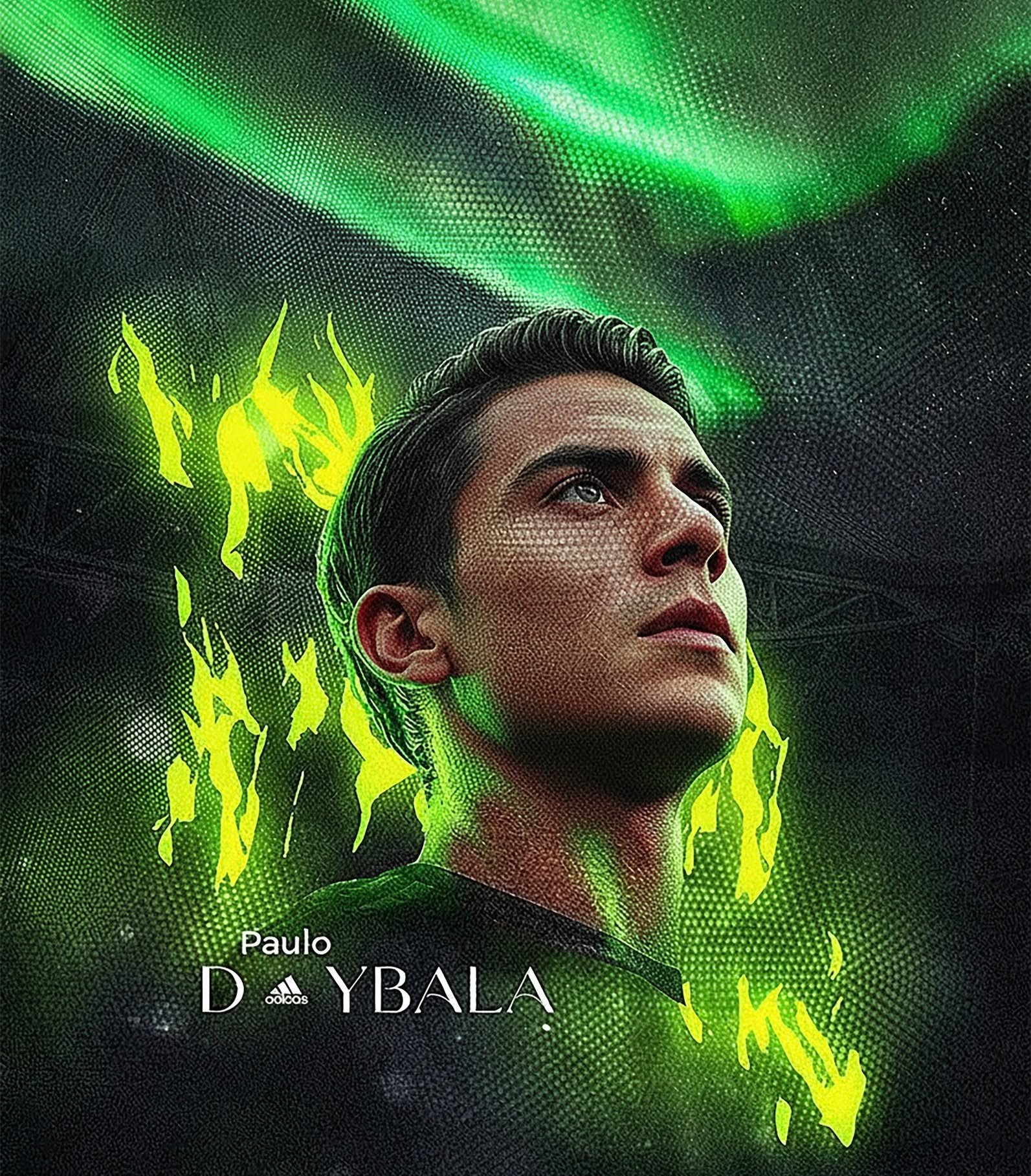 Neon Green Dybala: Epic Soccer Energy