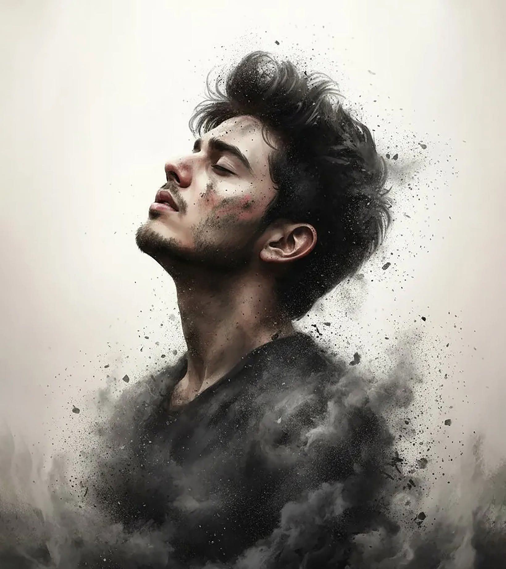 Abstract Ash Portrait: Disintegration & Emergence
