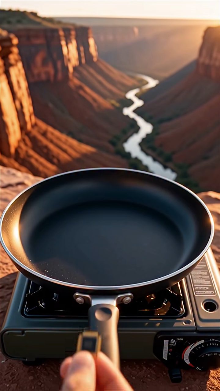 Dramatic Fry Explosion: Golden Canyon Cooking