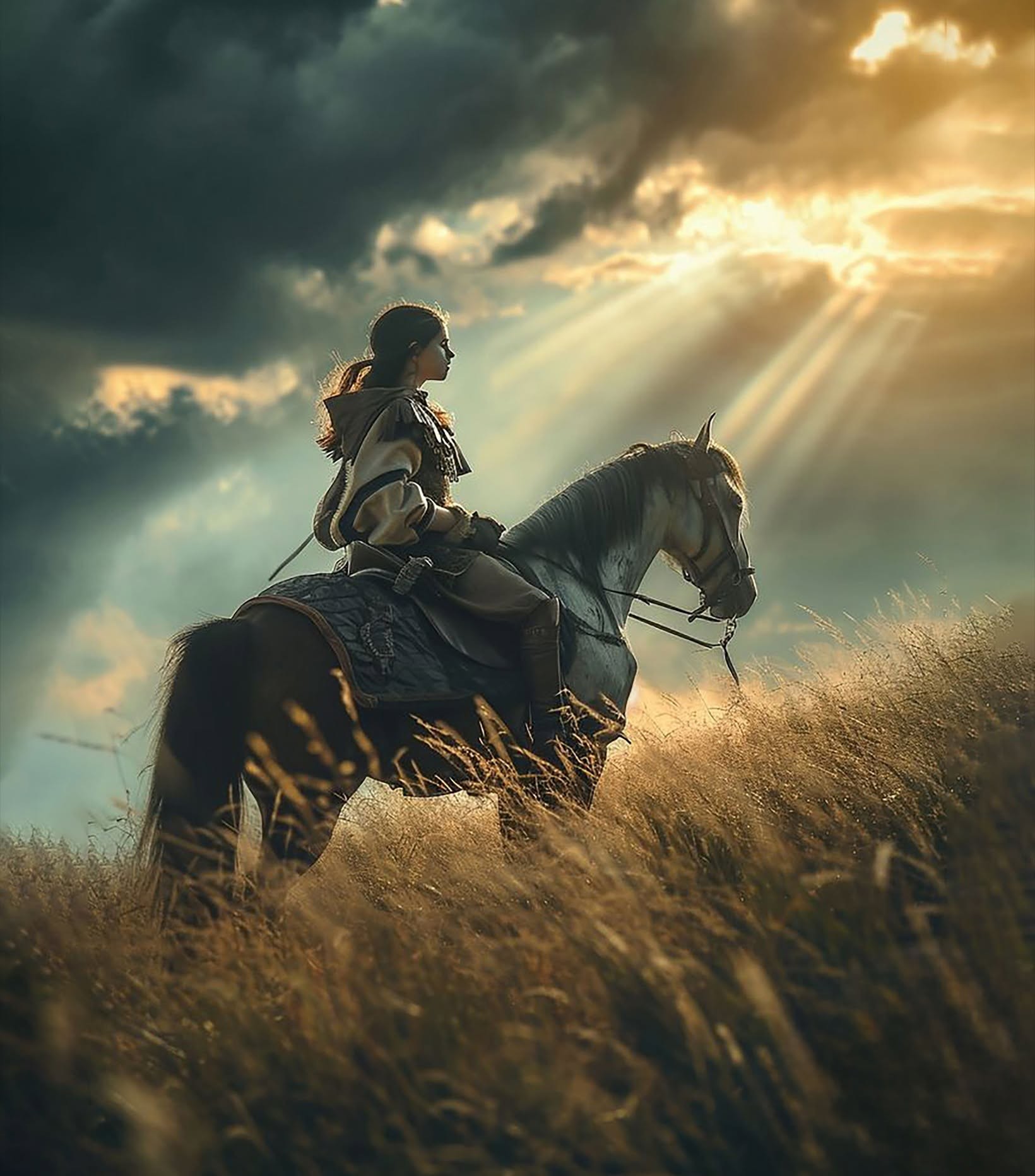Epic Golden Warrior's Divine Storm Ride