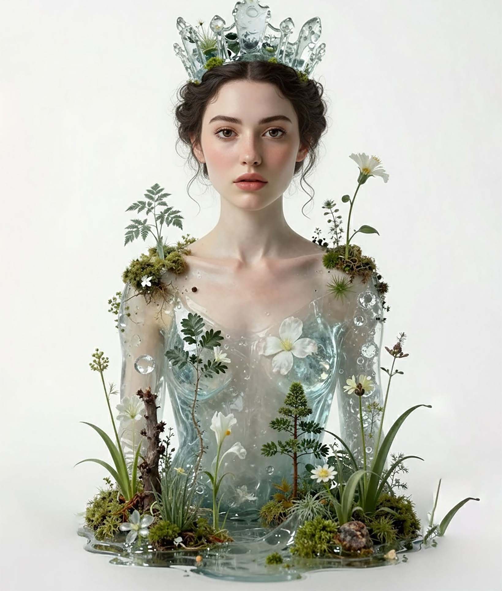 Ethereal Water Nymph with Botanical Crown