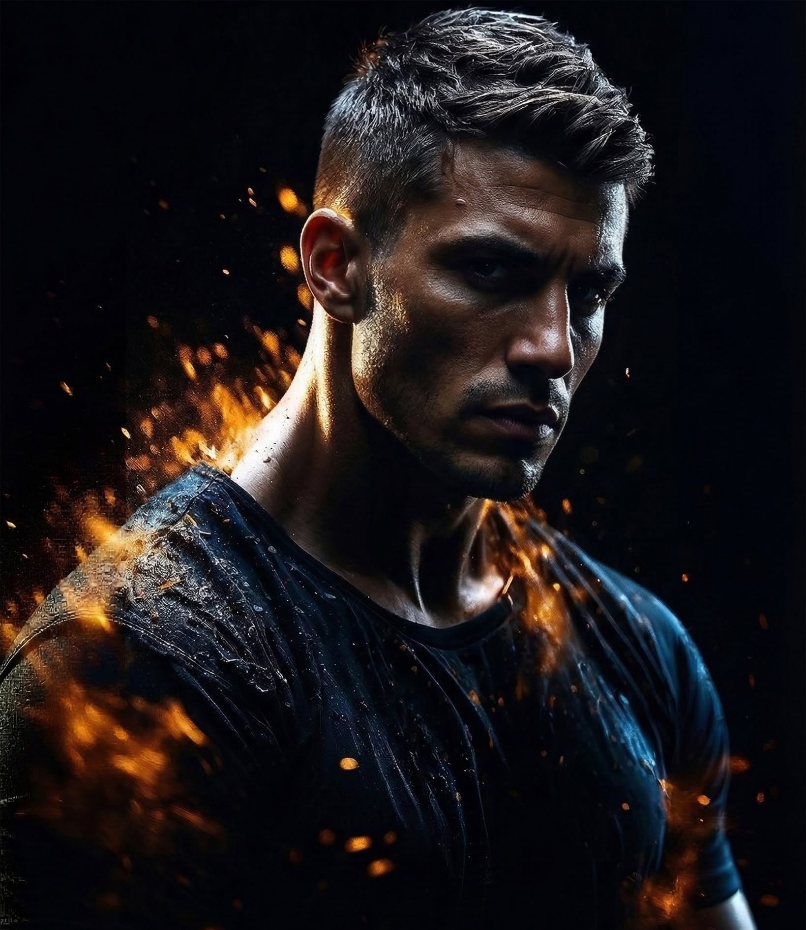 Gritty Fiery Action Hero