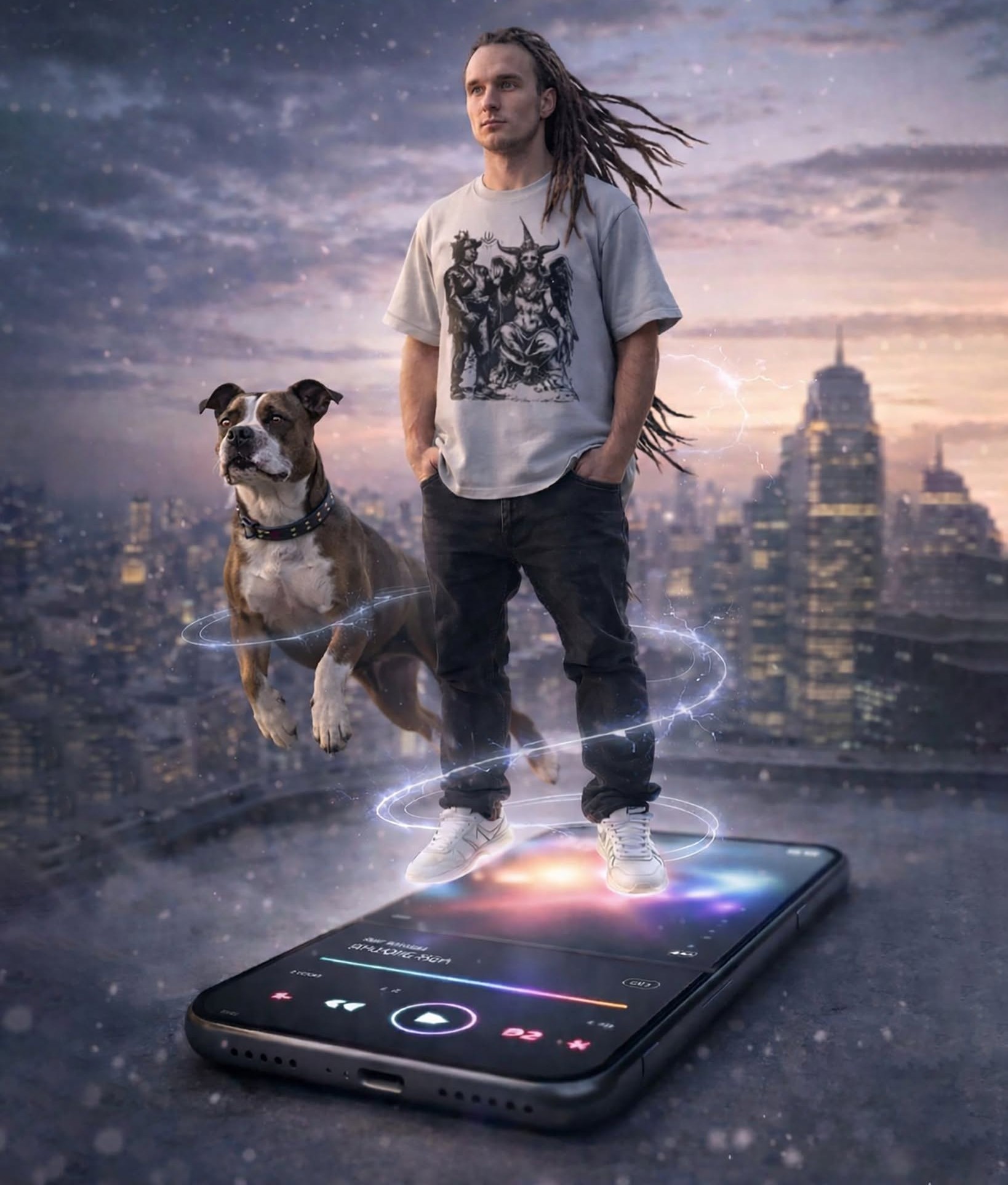 Cyber-Funk Fantasy: Music Player City Glow