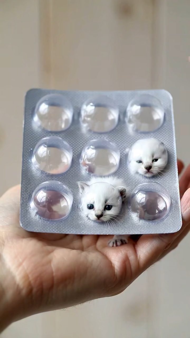 Kitten Pills Macro: Pop and Peace