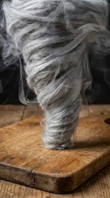 Spun Smoke Tornado Reveals Tiny Village