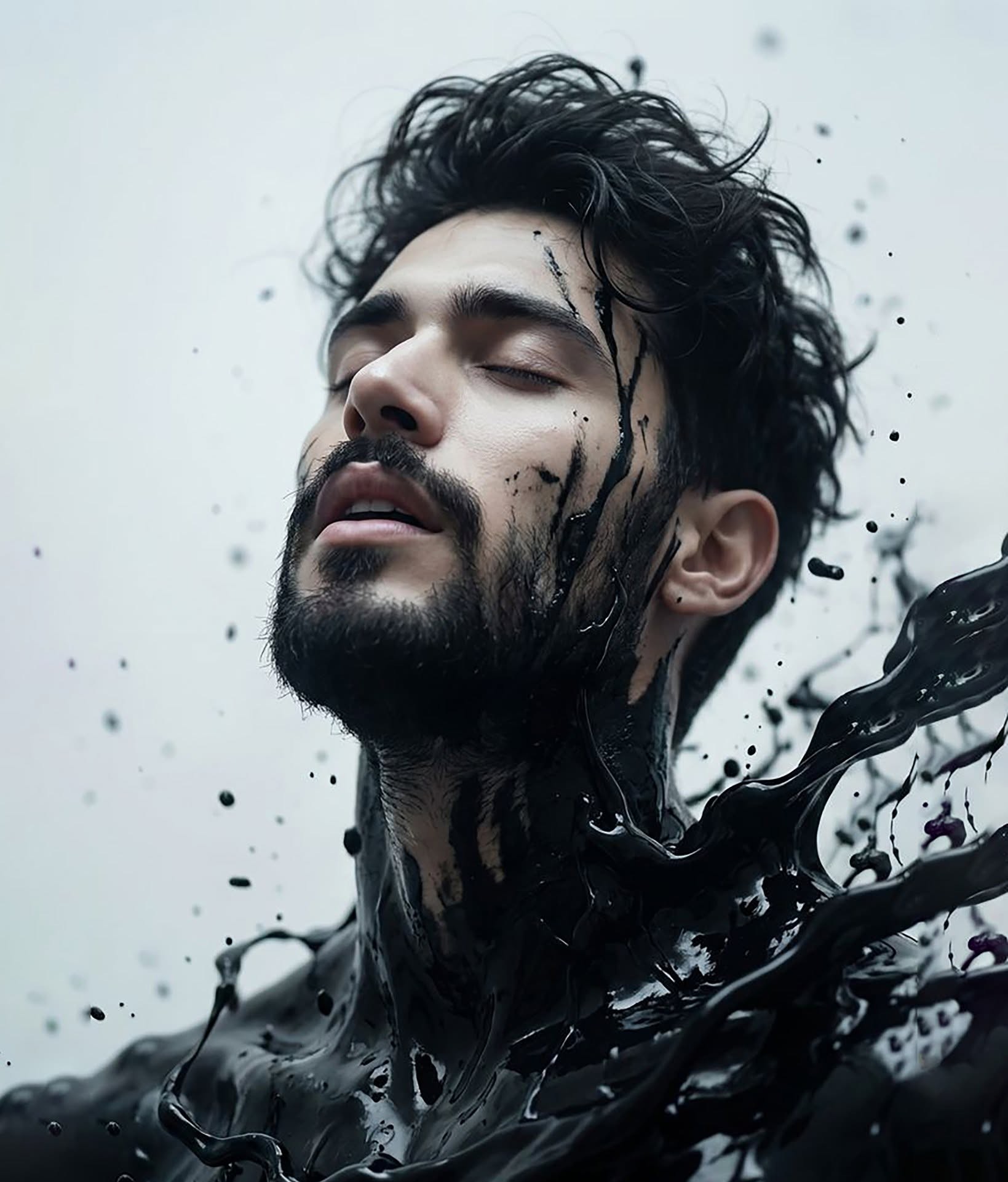 Ink-Kissed Serenity: Cinematic Portrait