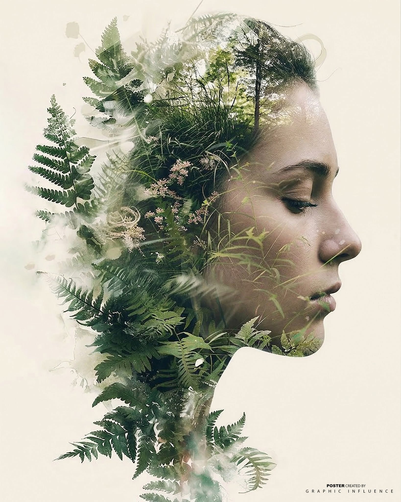Ethereal Woman Forest Double Exposure