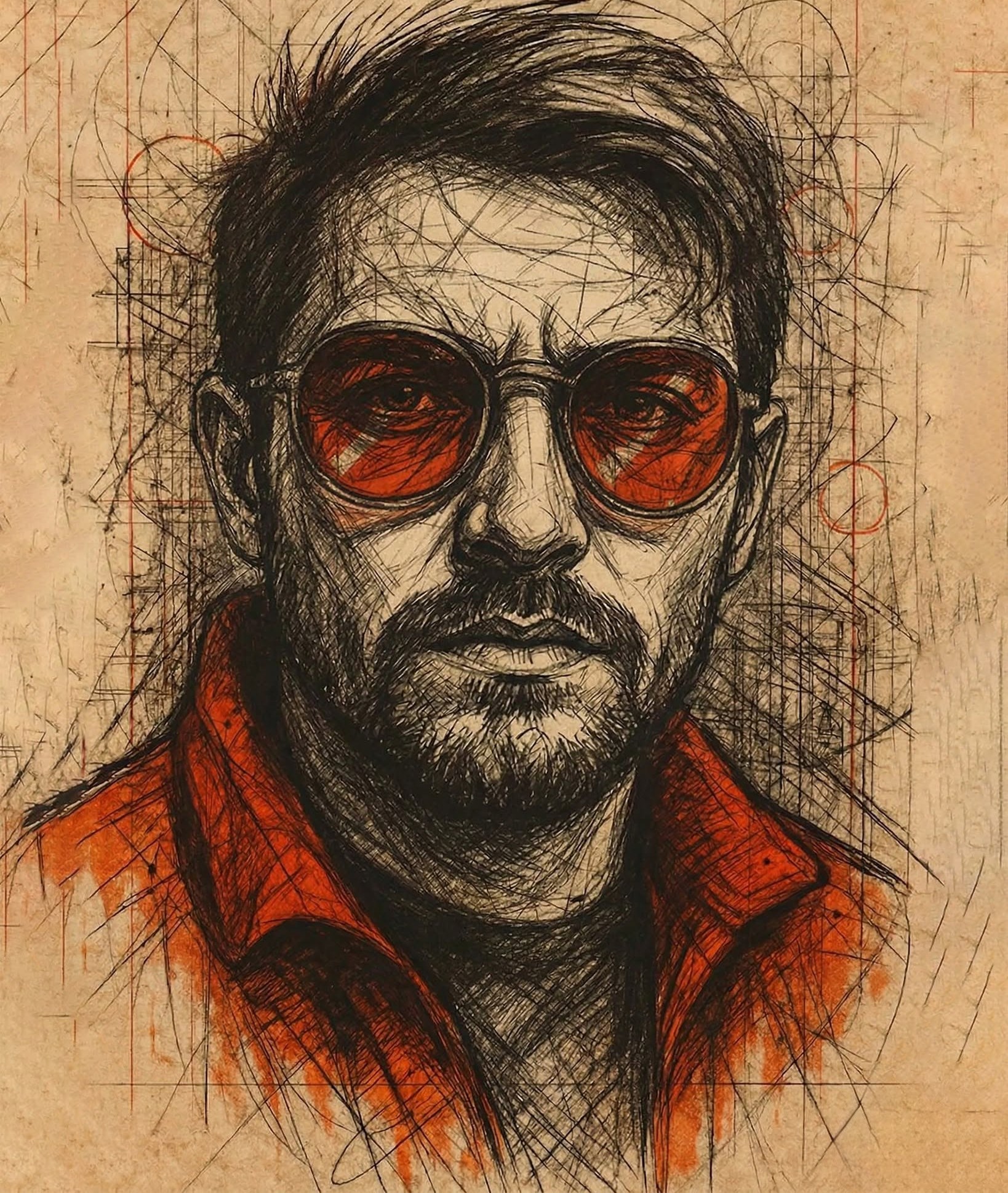 Red Tinted Cyberpunk Sketch