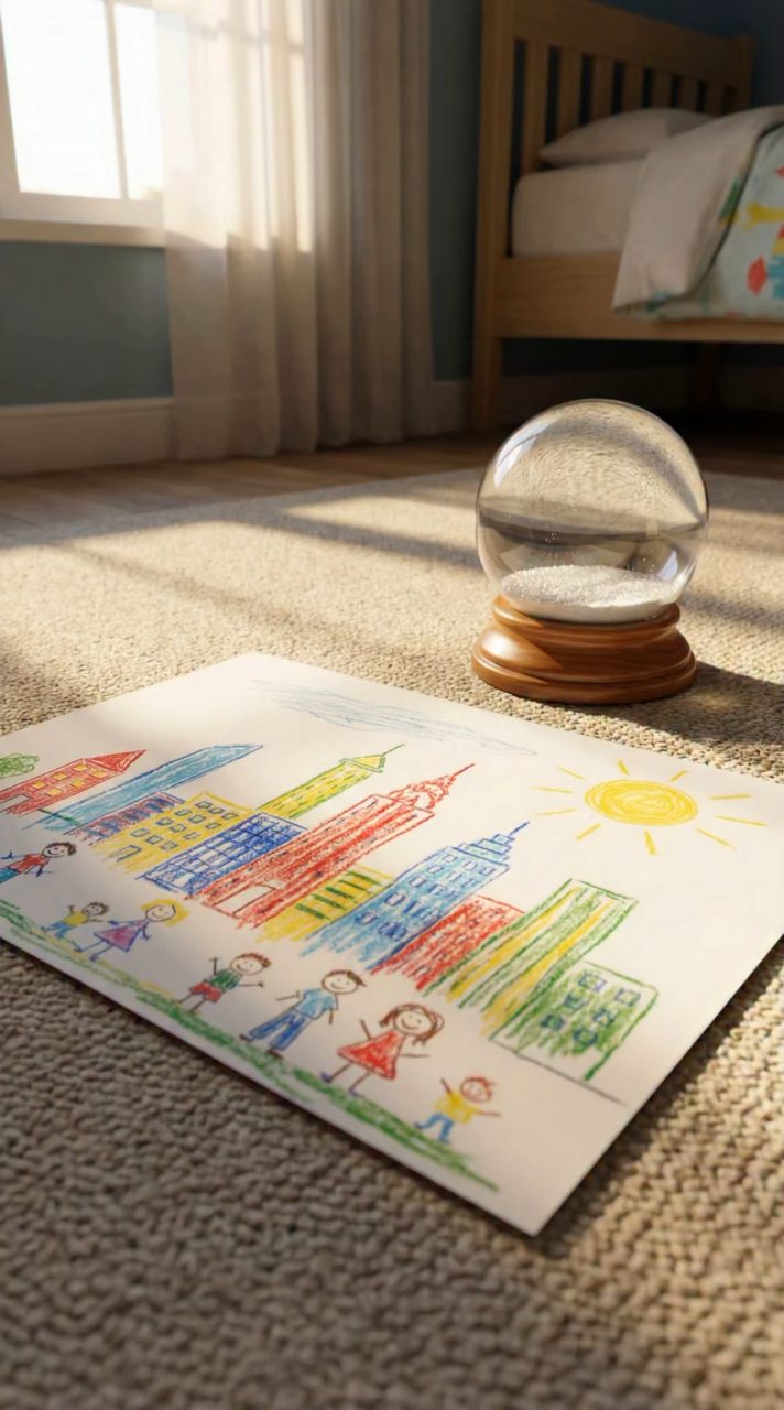 Magic Crayon City Snow Globe