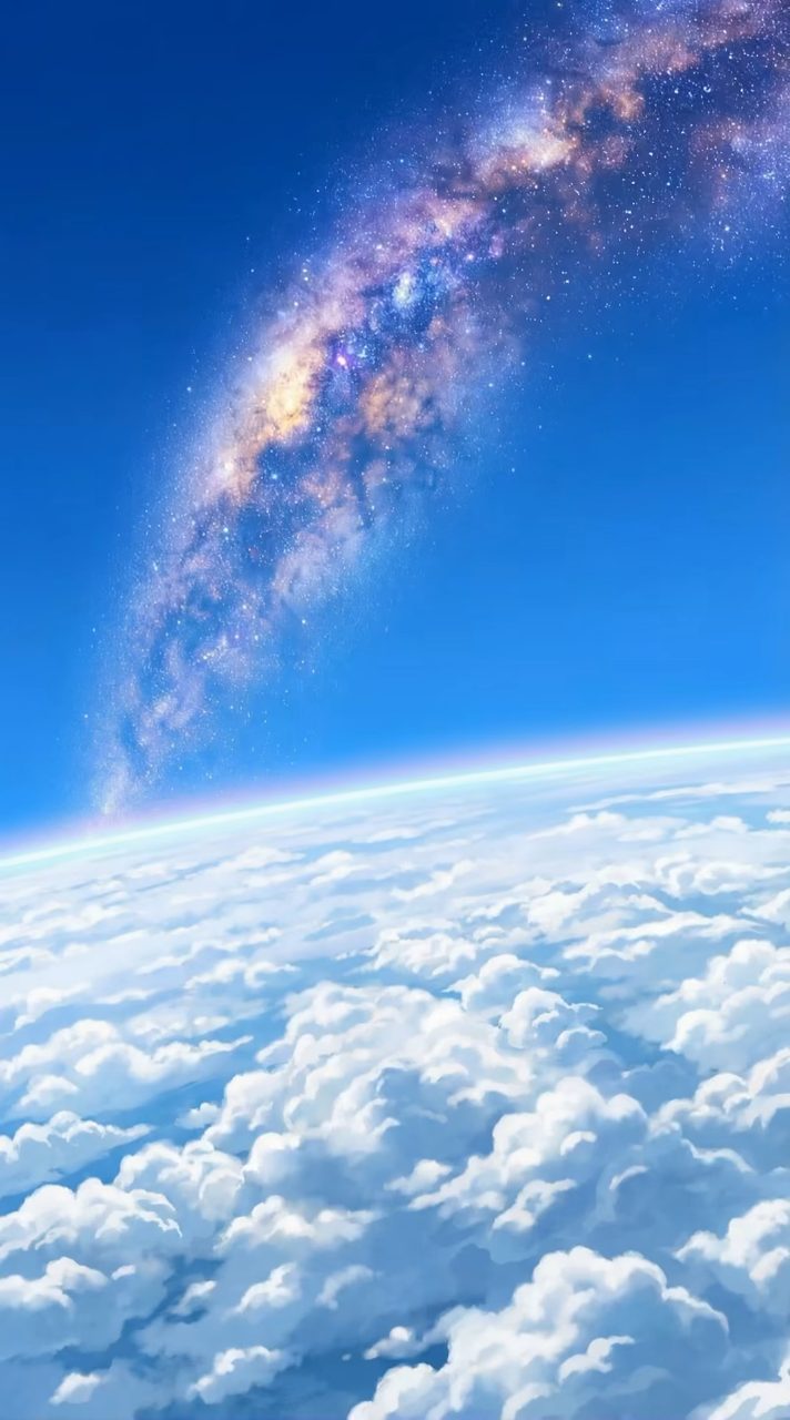 Celestial Anime Arc Above Clouds