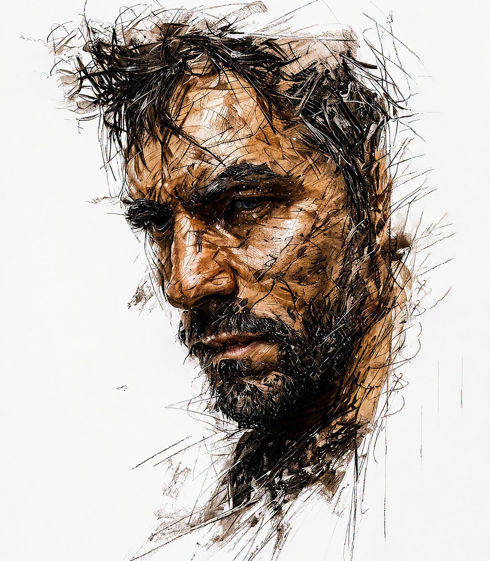 Scribble Storm Bearded Man