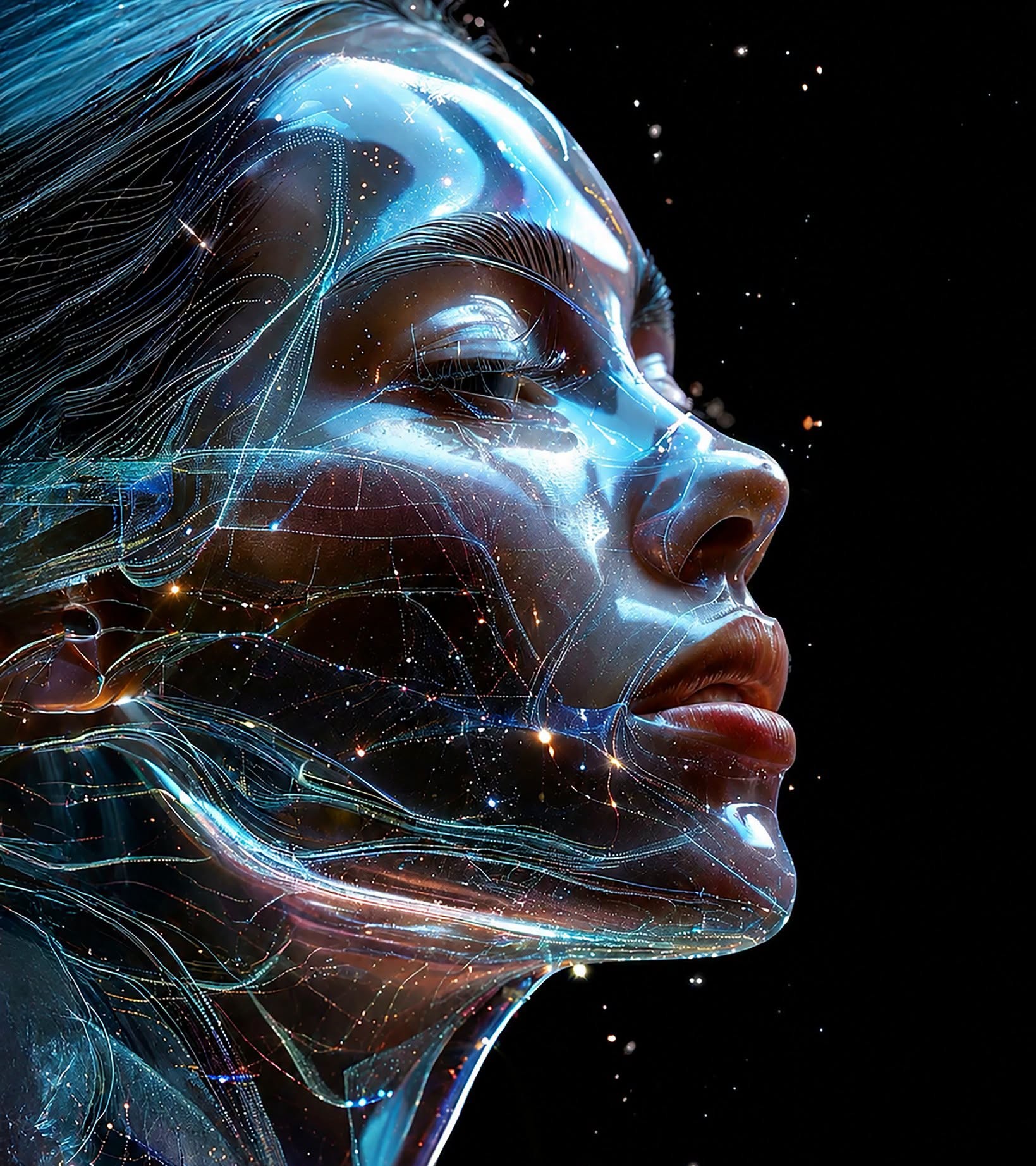 Luminous Neural Cybernetic Portrait