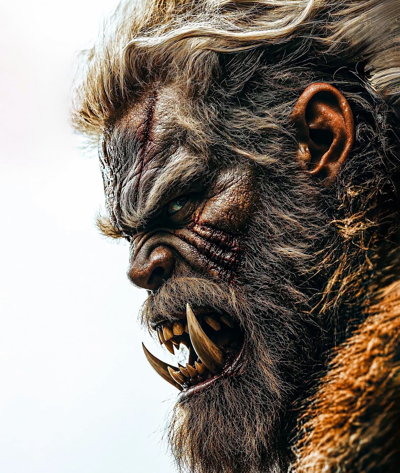 Terrifying Werewolf: Cinematic Horror Portrait