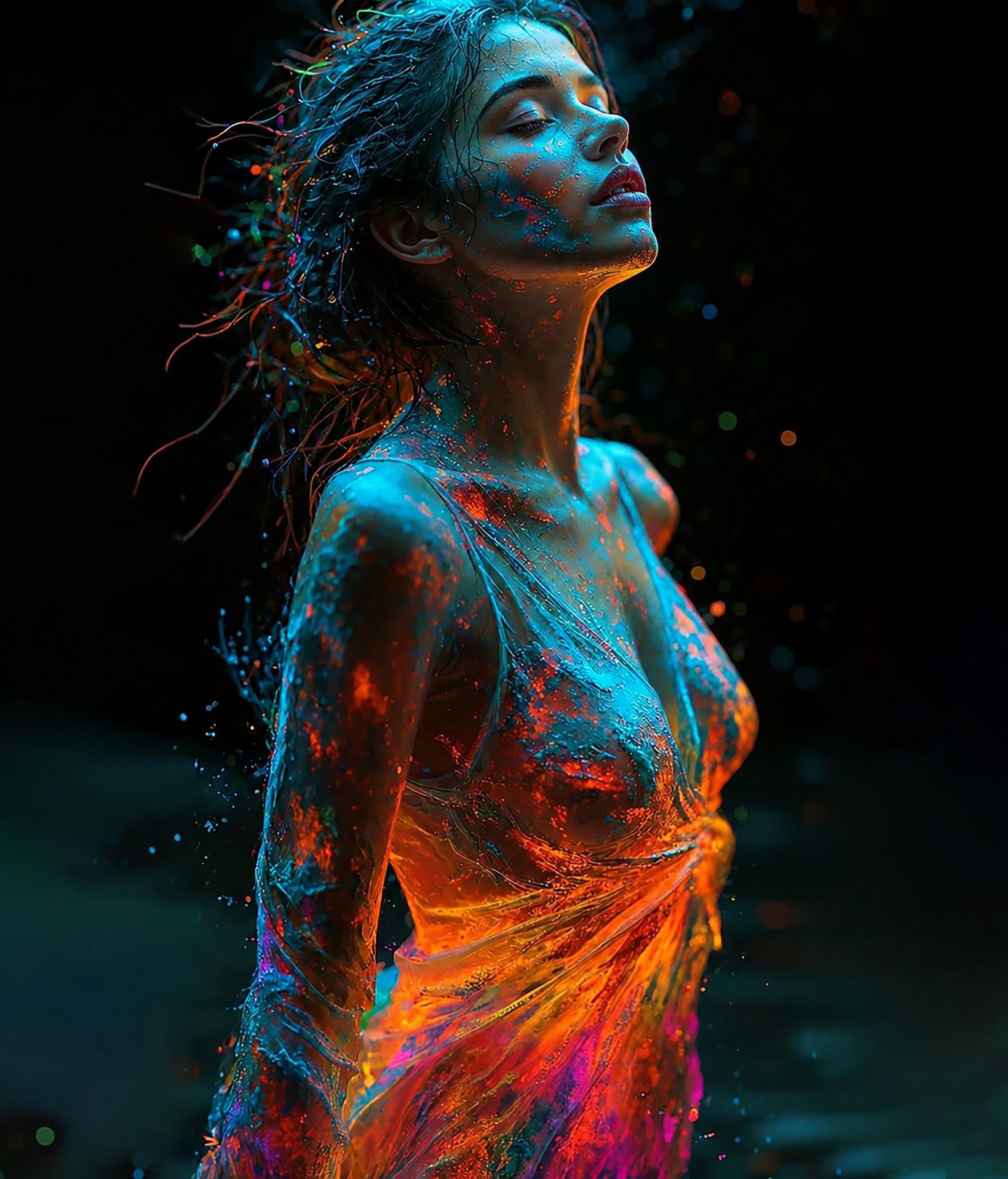 Neon Serenity: Bioluminescent Night Dream