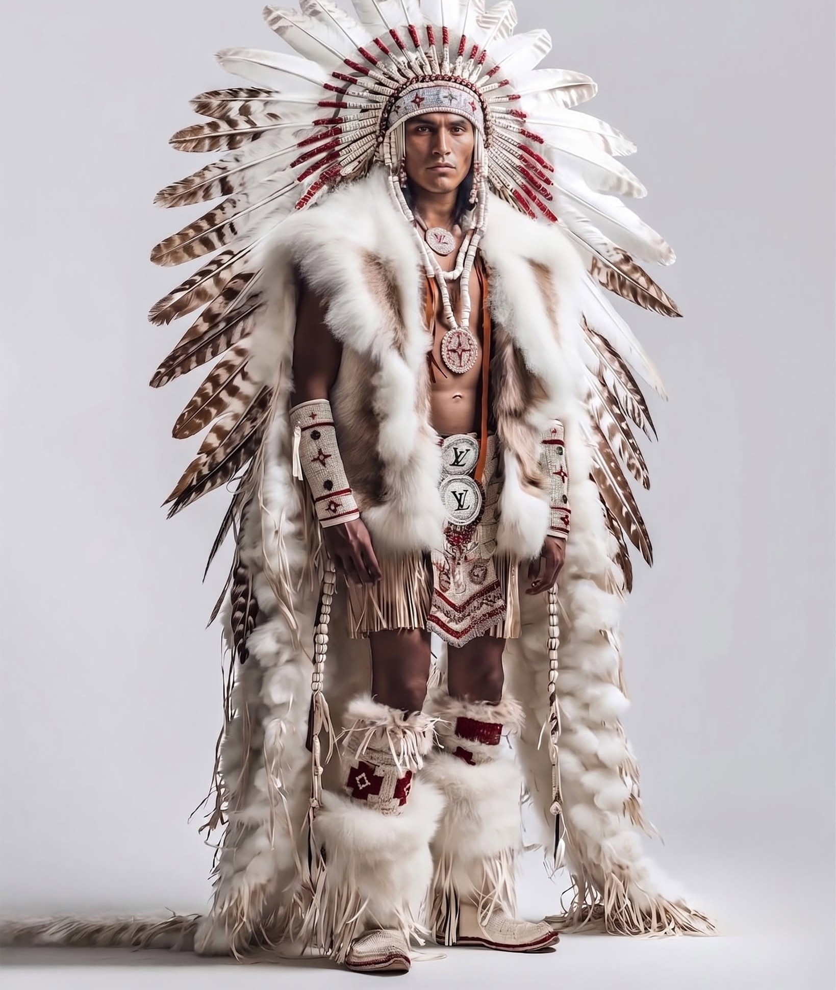 Majestic Indigenous Couture Studio Portrait