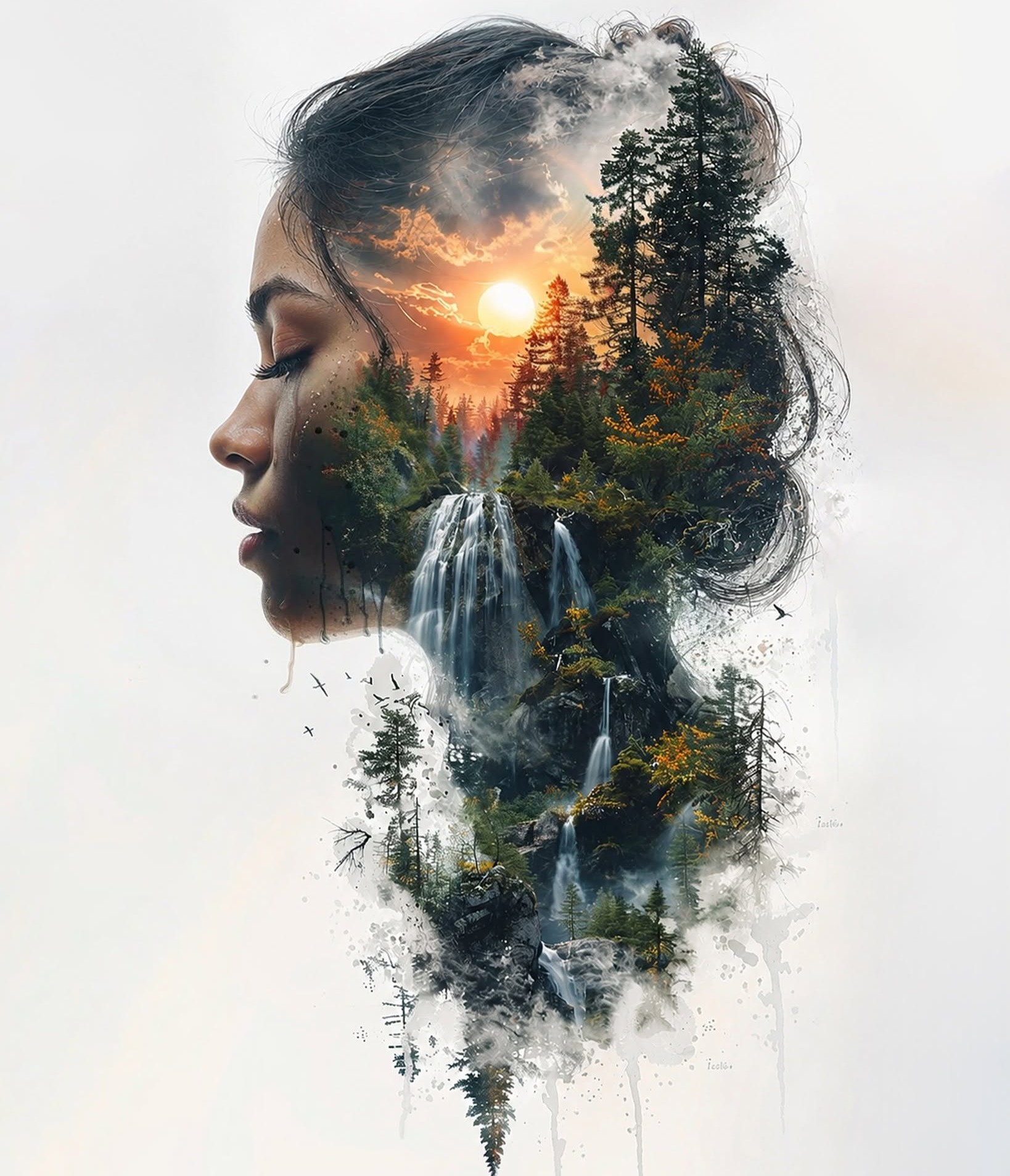 Nature Spirit Double Exposure Portrait