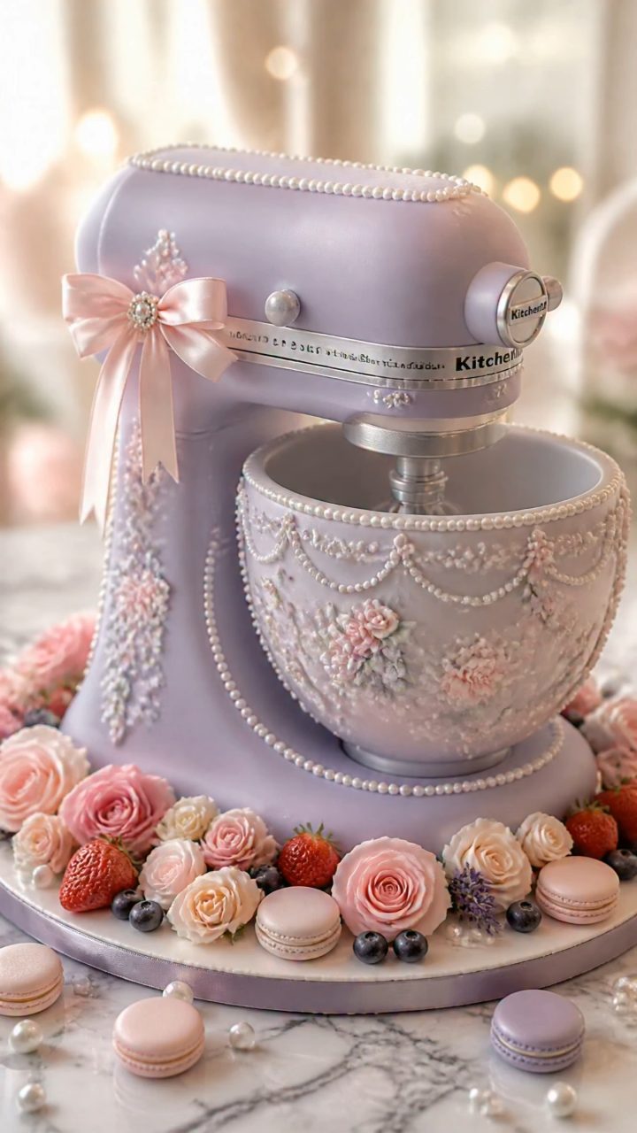 Dreamy Lavender Mixer Cake Scoop