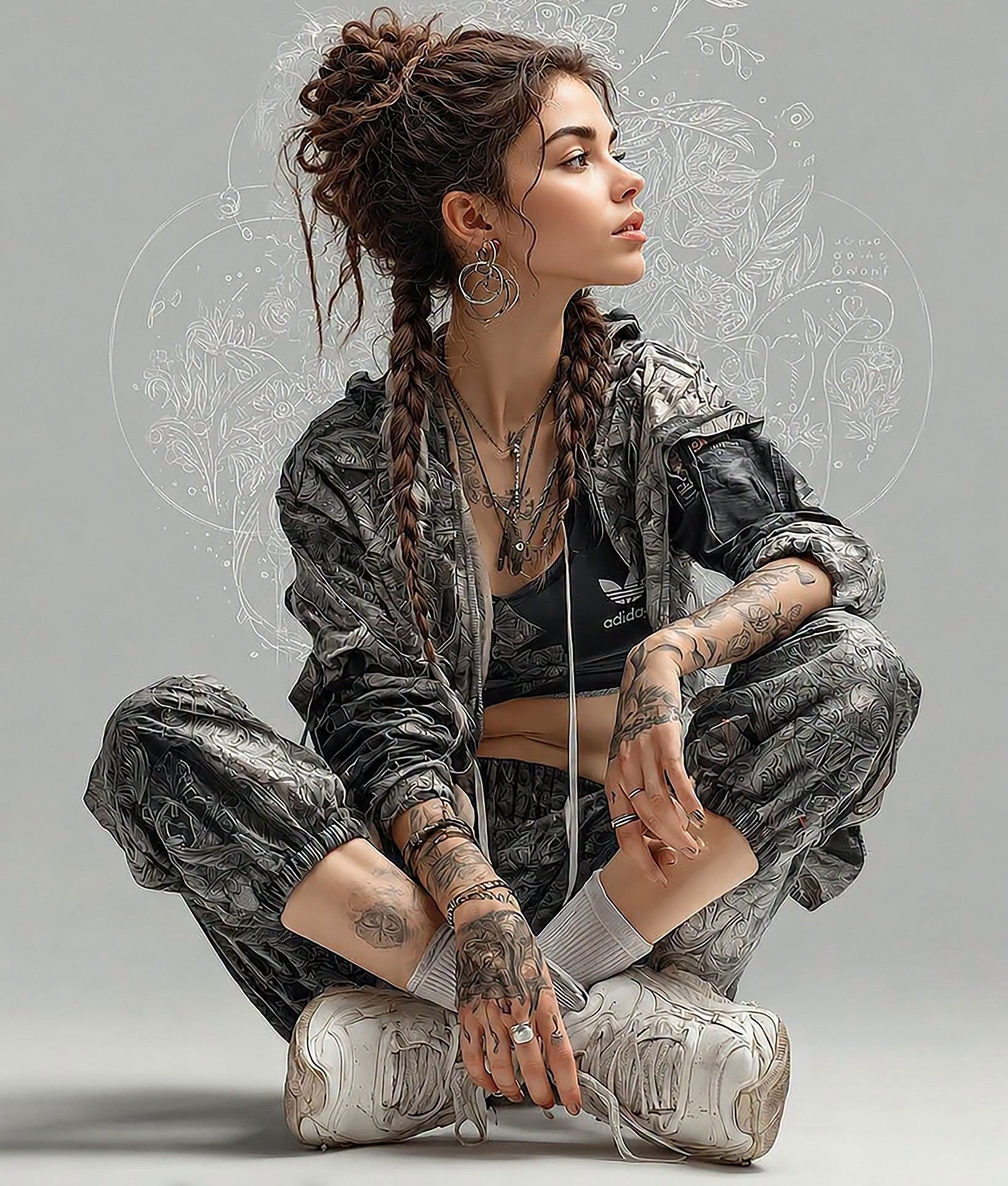 Luxury Streetwear Tattoos Editorial Portrait