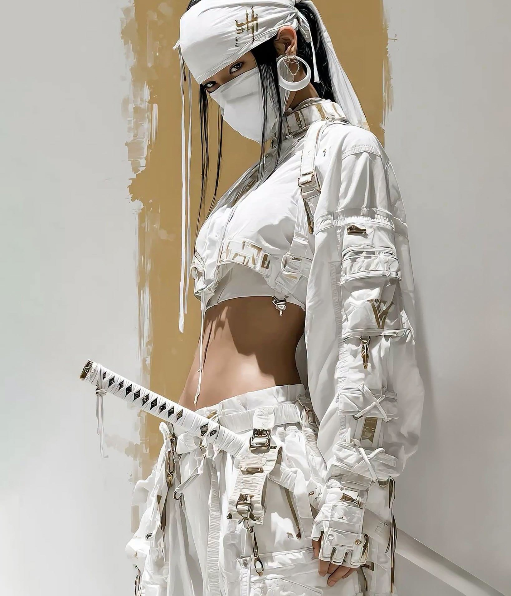 White Cyber Ninja Fashion Editorial