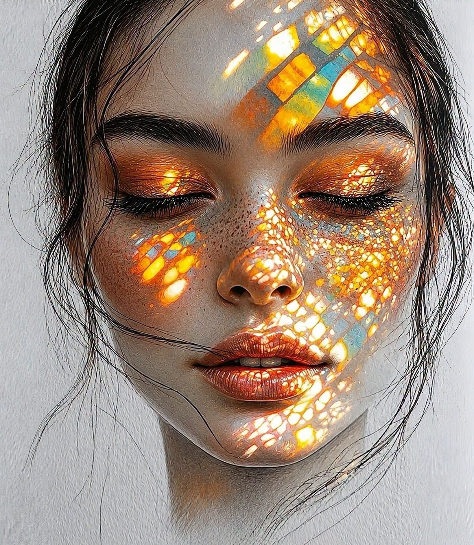 Stained Glass Copper Glow