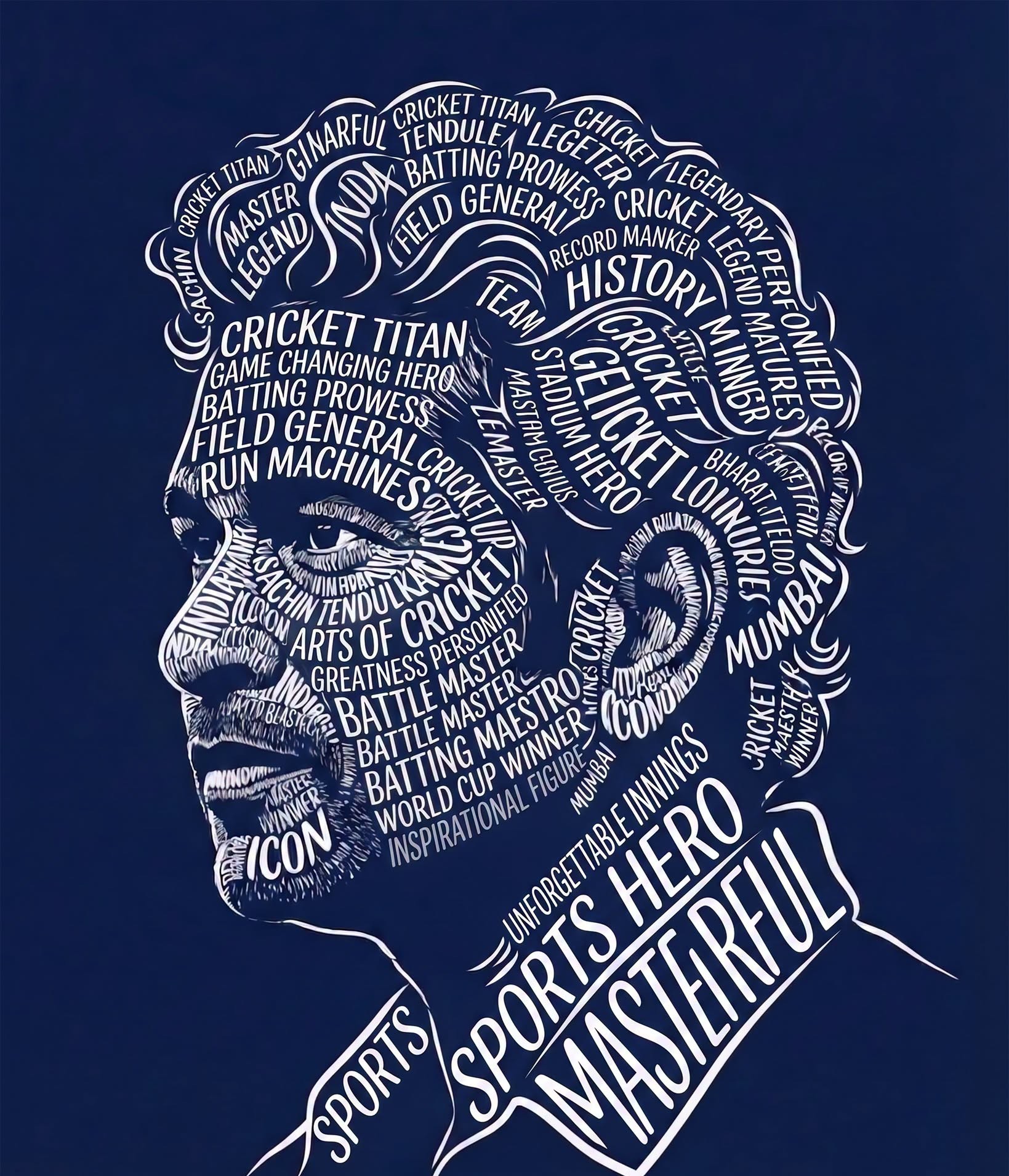 Elite Typographic Sports Silhouette