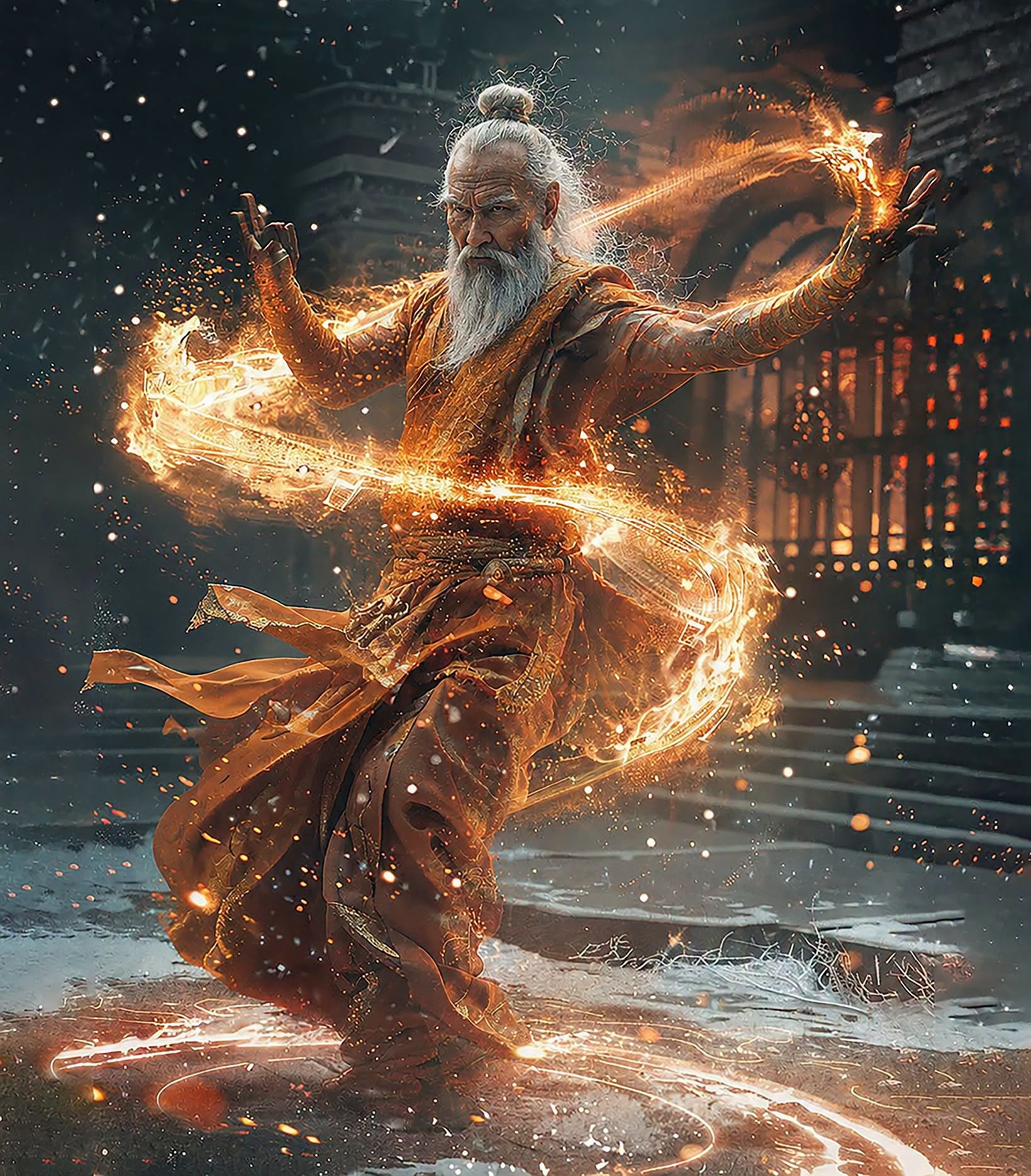 Ancient Mystic Unleashes Flaming Vortex