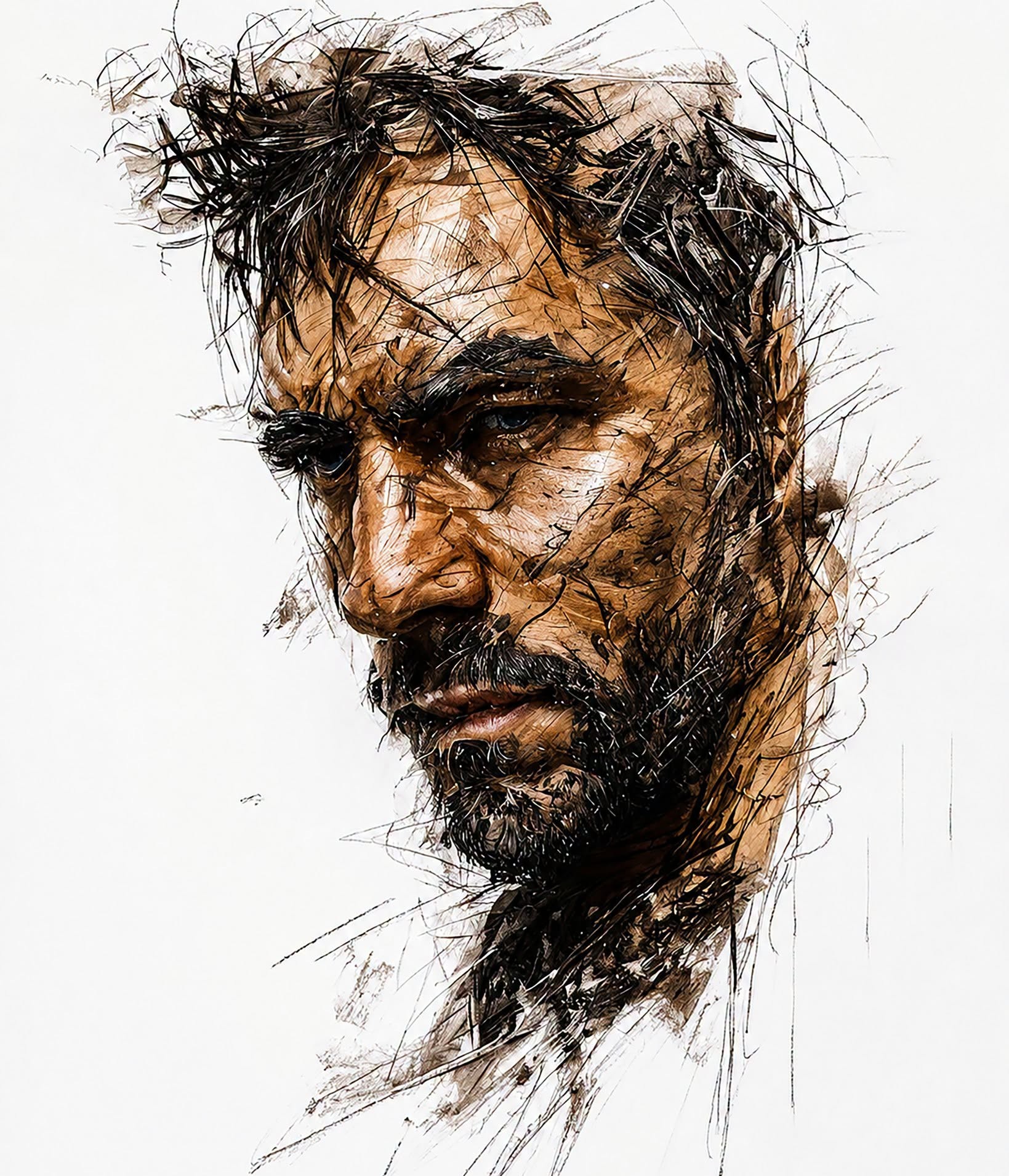 Scribble Storm: Rugged Man's Emotion