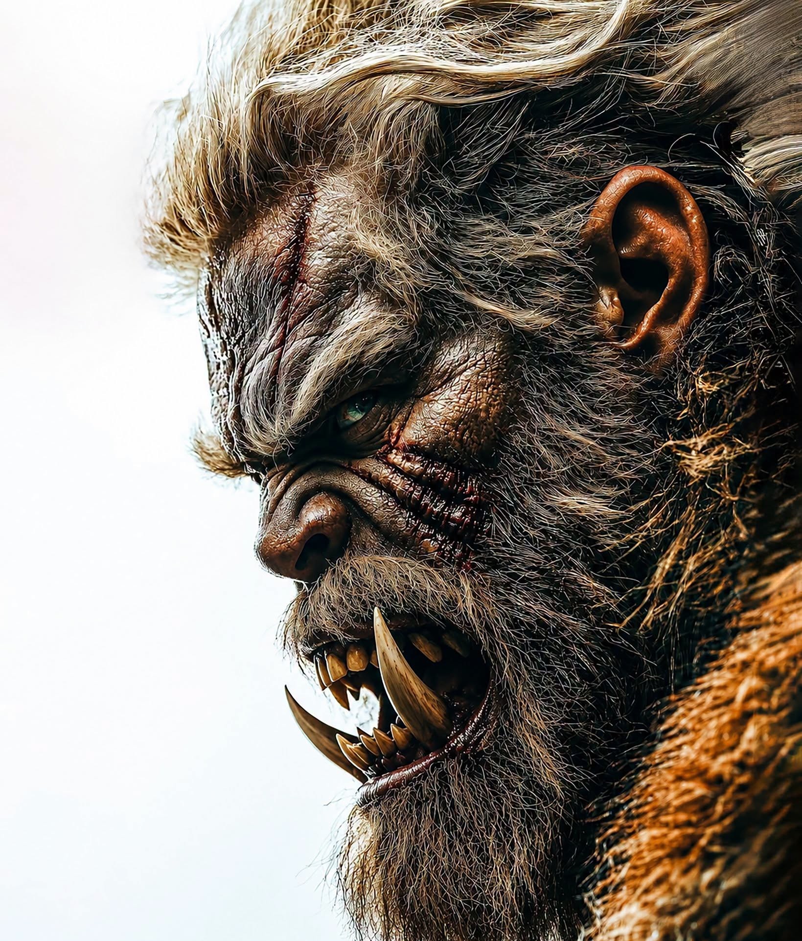 Terrifying Werewolf: Cinematic Horror Portrait