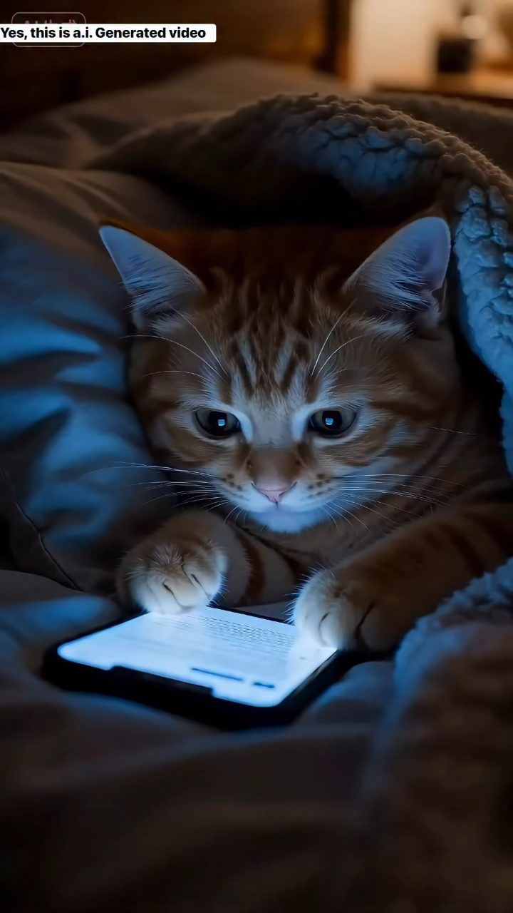 Caught Red-Pawed Kitten Phone Drama