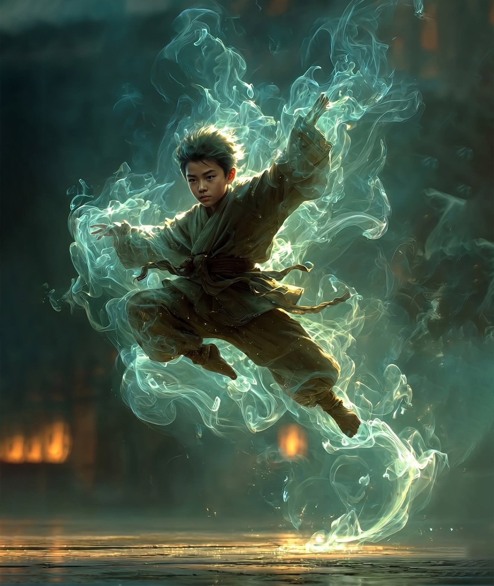 Ethereal Green Kung Fu Child