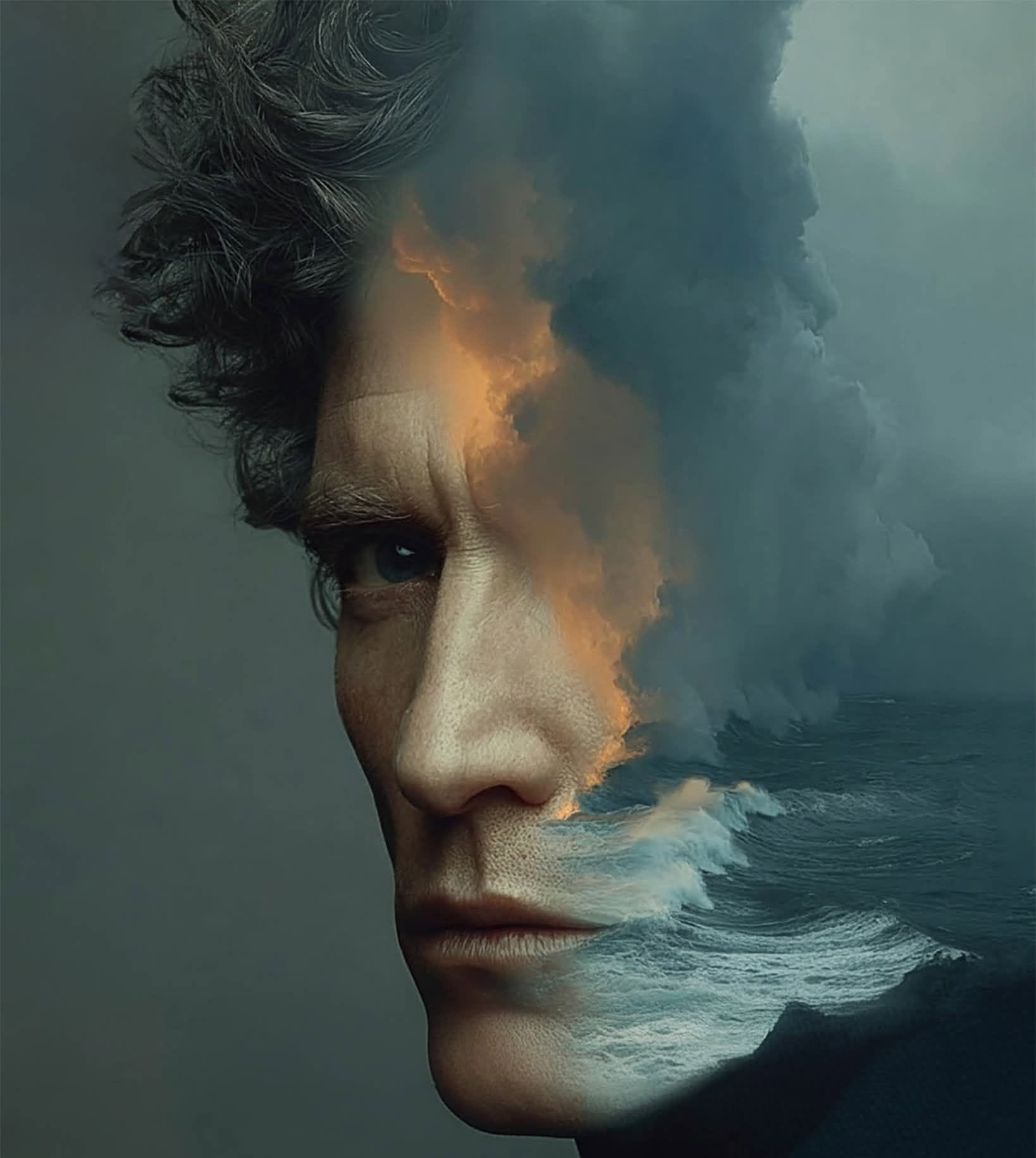 Stormy Soul Double Exposure Portrait