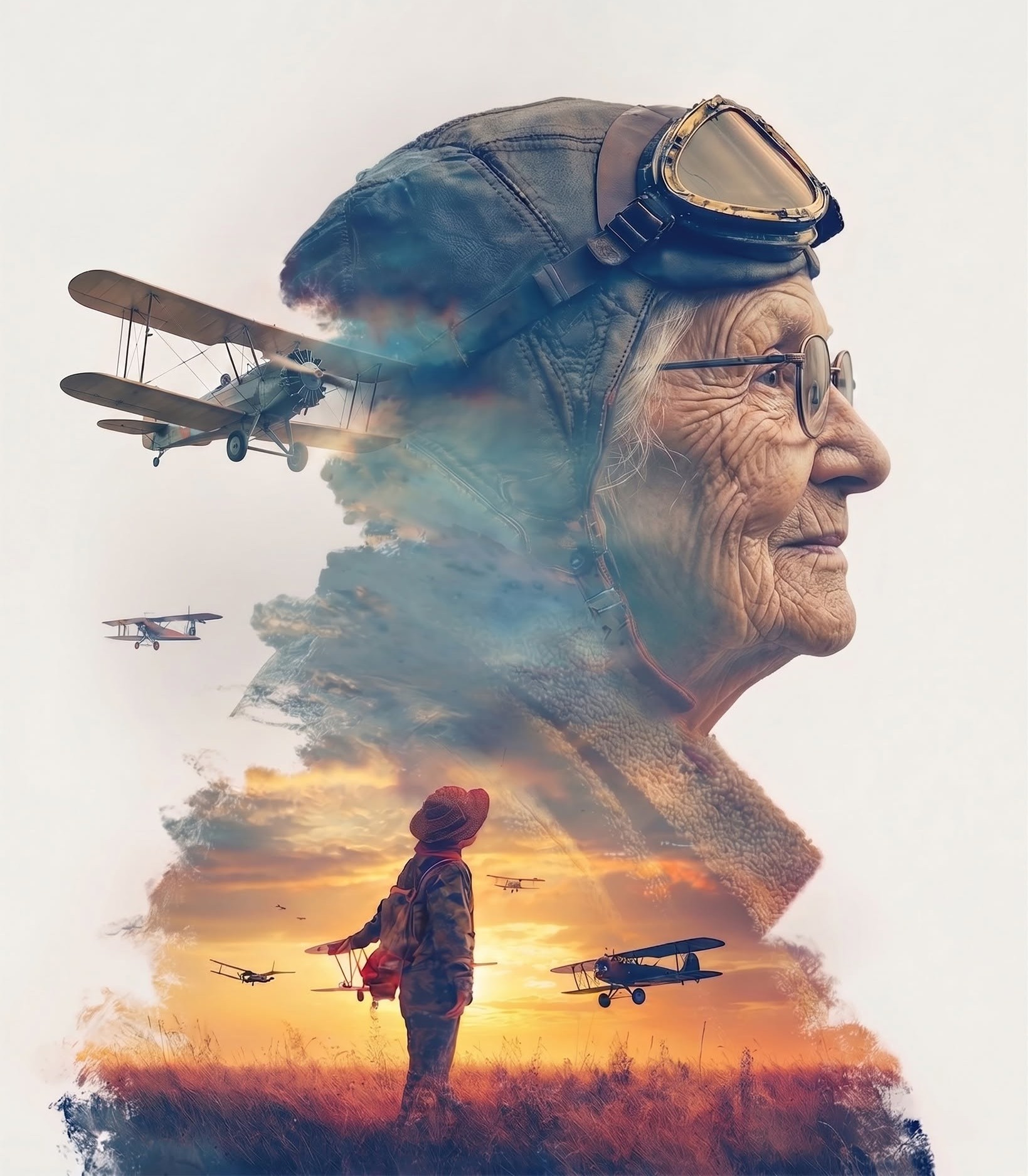 Legacy of Flight: Aviator's Sunset Dream