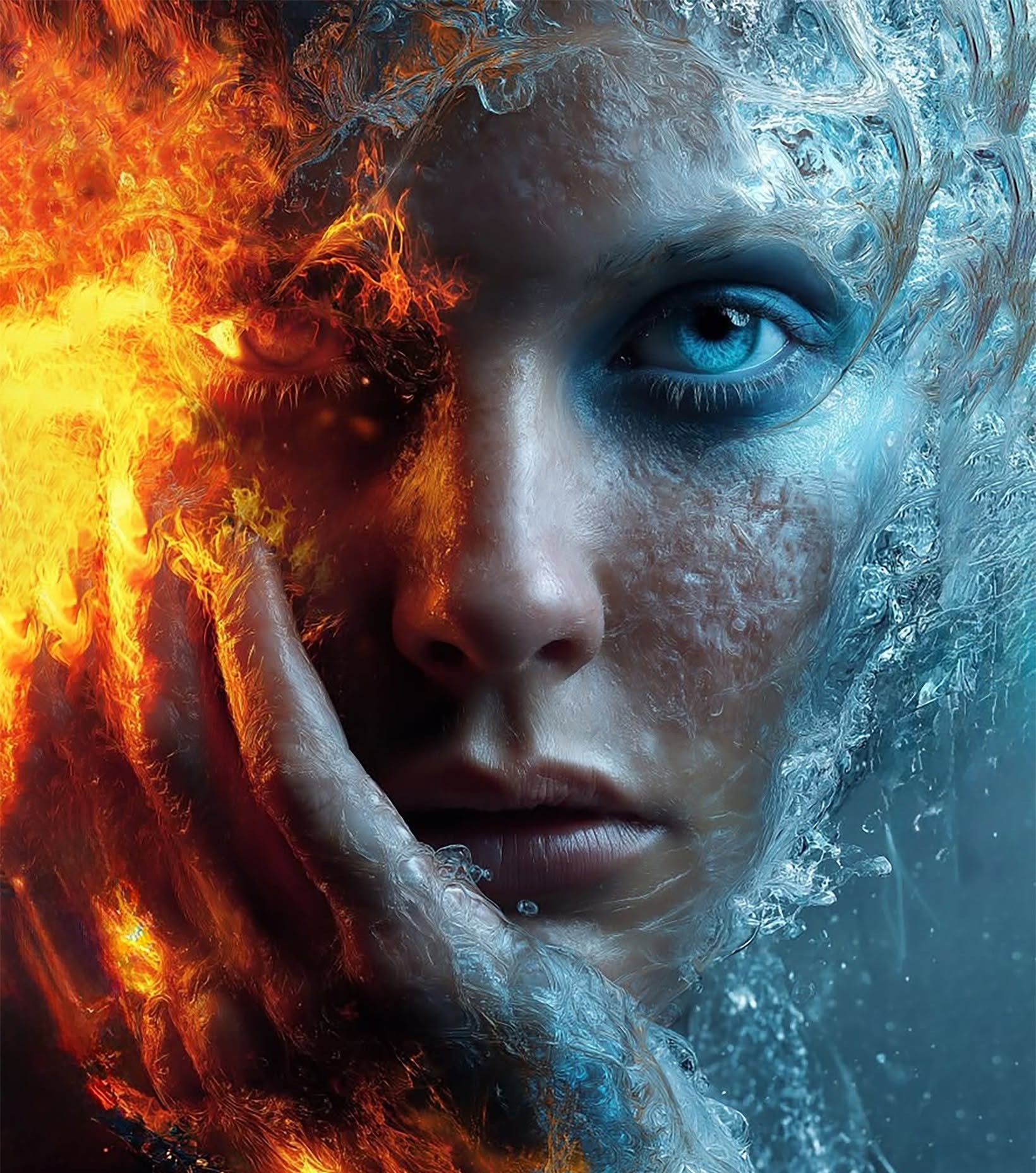 Fire and Ice Duality Portrait