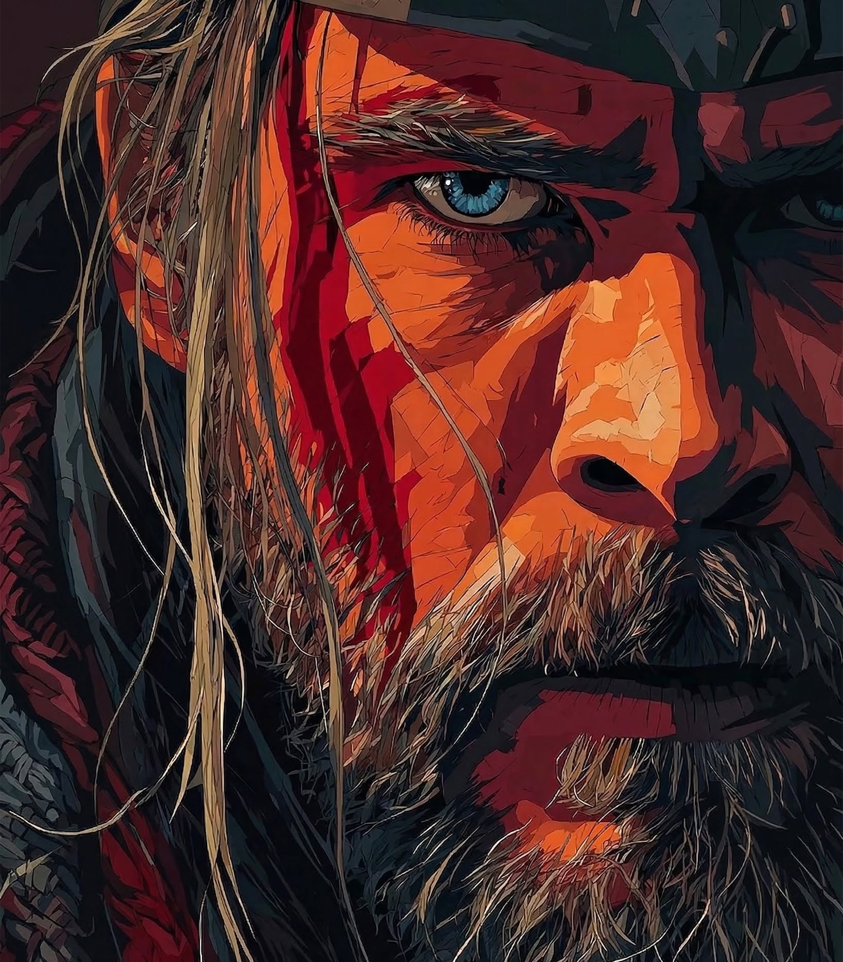 Thor's Gaze: Graphic Warrior Portrait