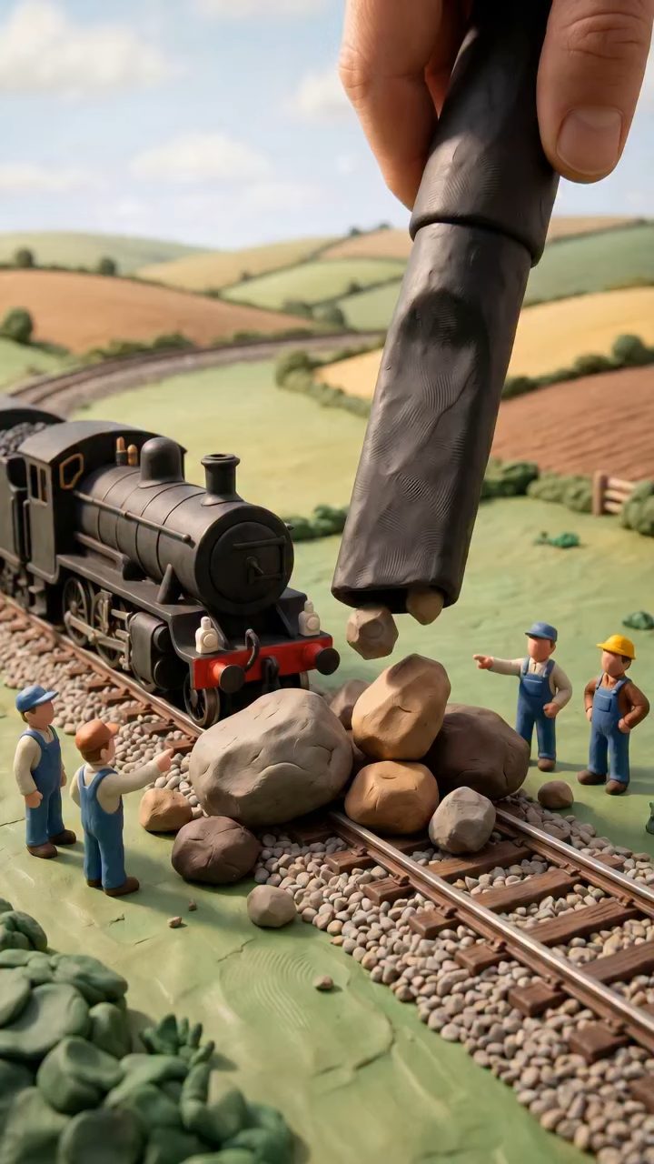 Diorama Train Vacuumed, Workers Cheer!