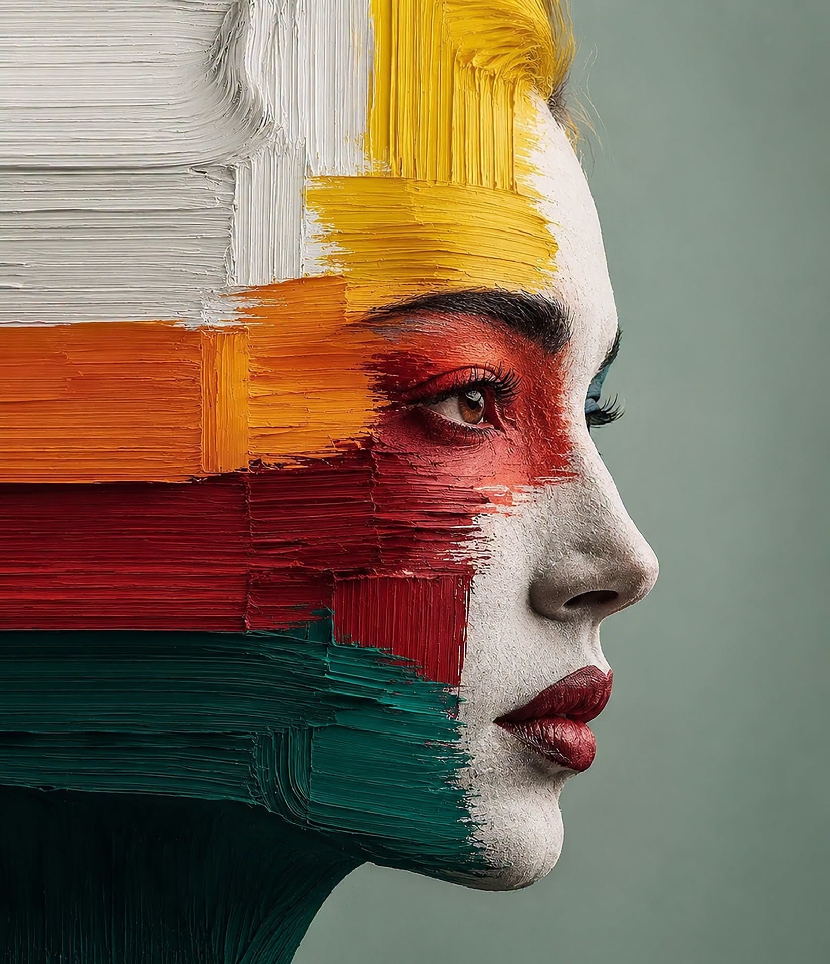 Impasto Face: Abstract Reality Portrait