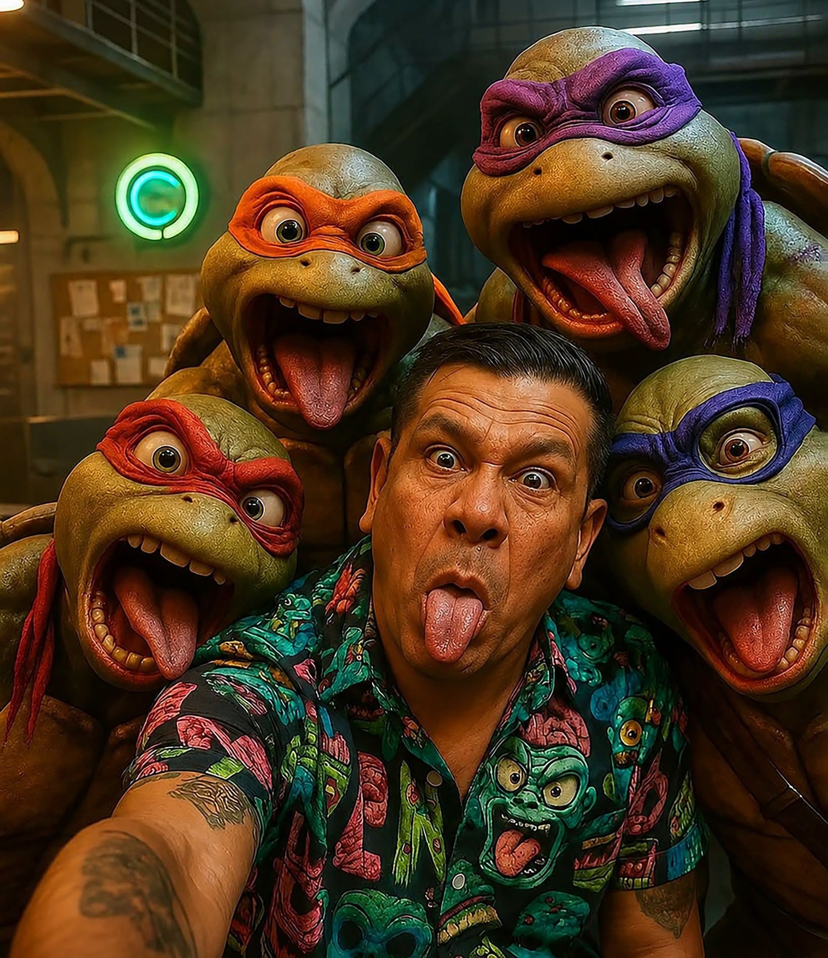 Mutant Turtle Goofball Cinematic Selfie