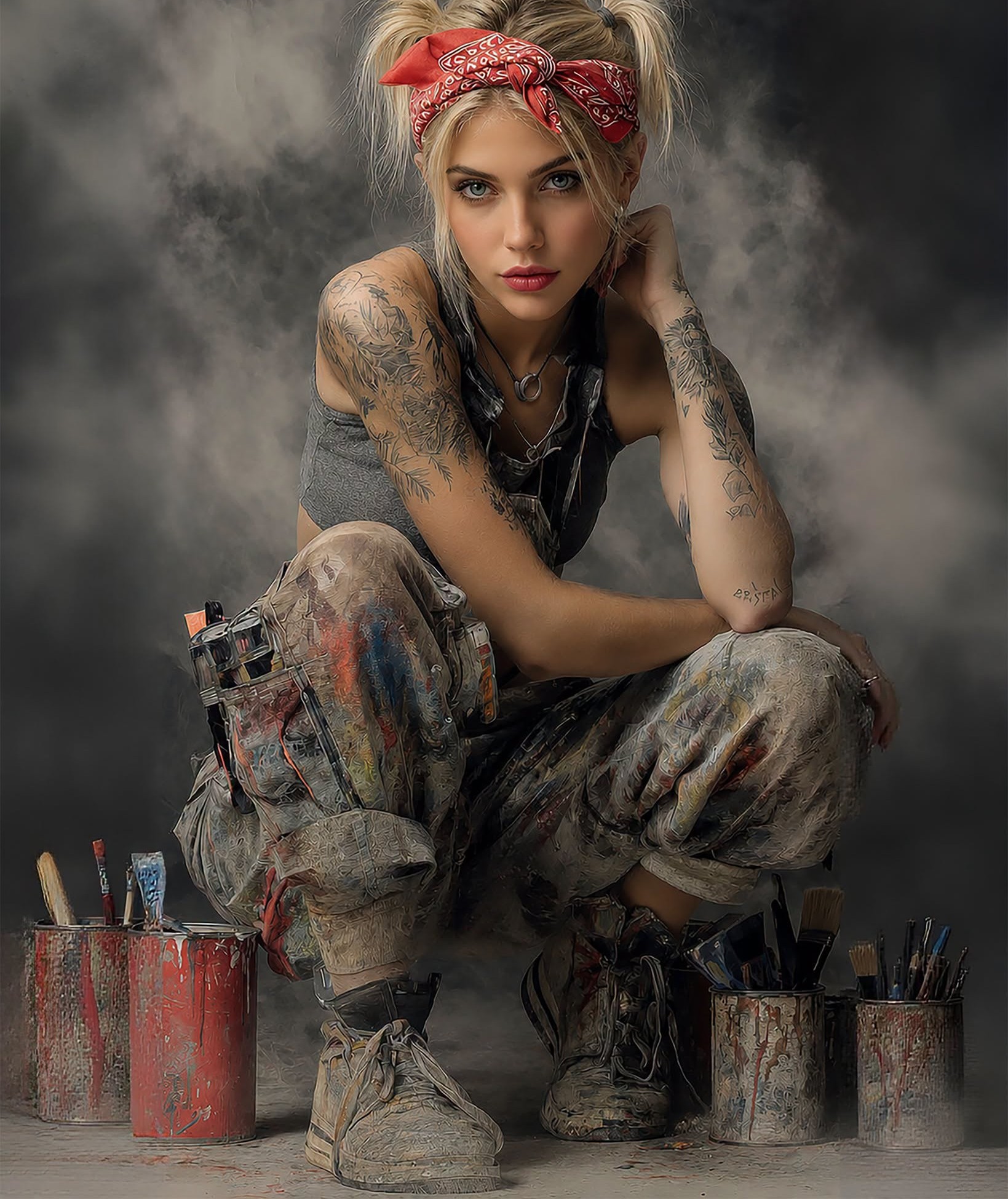 Platinum Blonde Street Artist: Cinematic Portrait