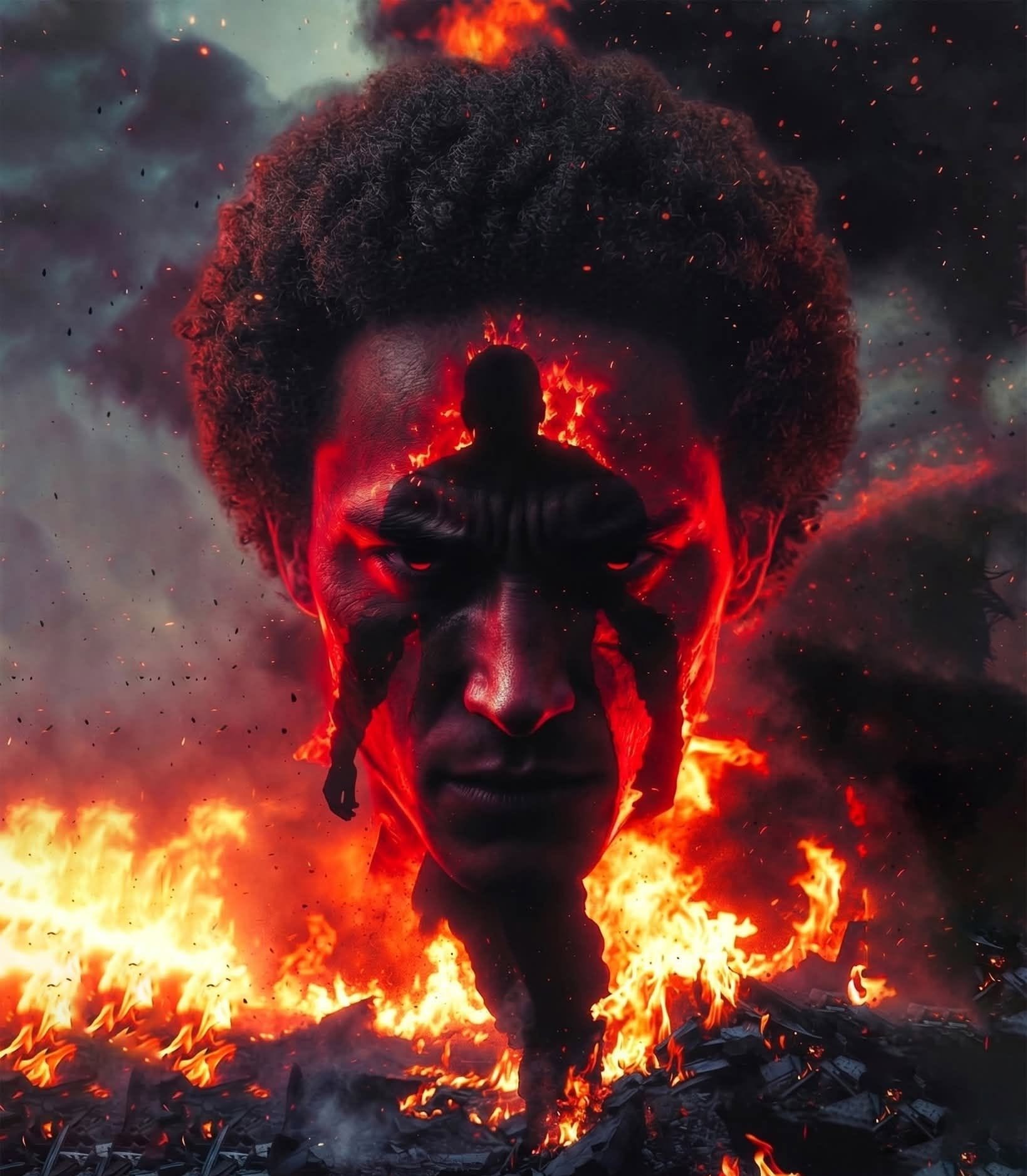 Flaming Afro: Apocalyptic Double Exposure