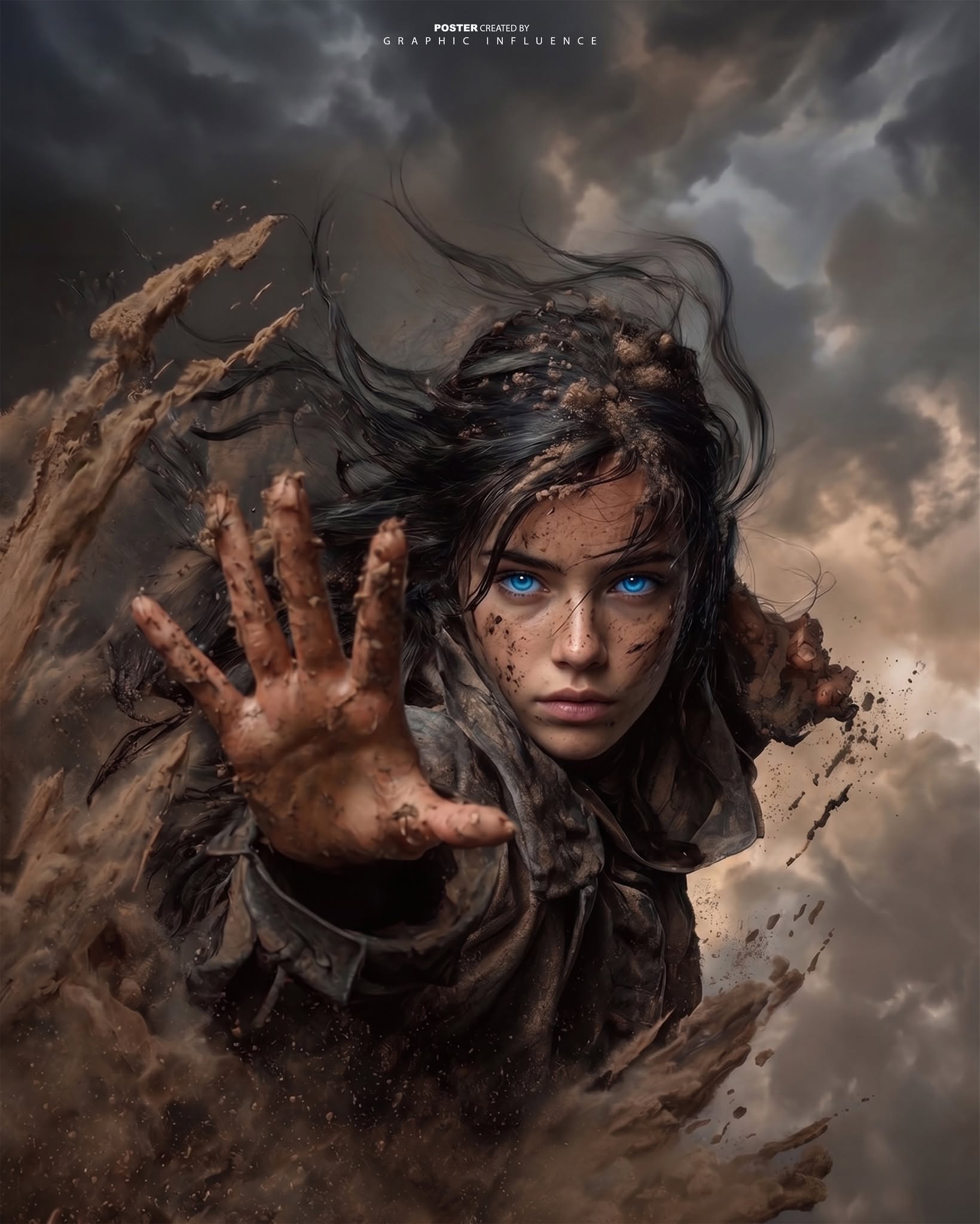 Earth Elemental Emergence: Glowing Blue Eyes