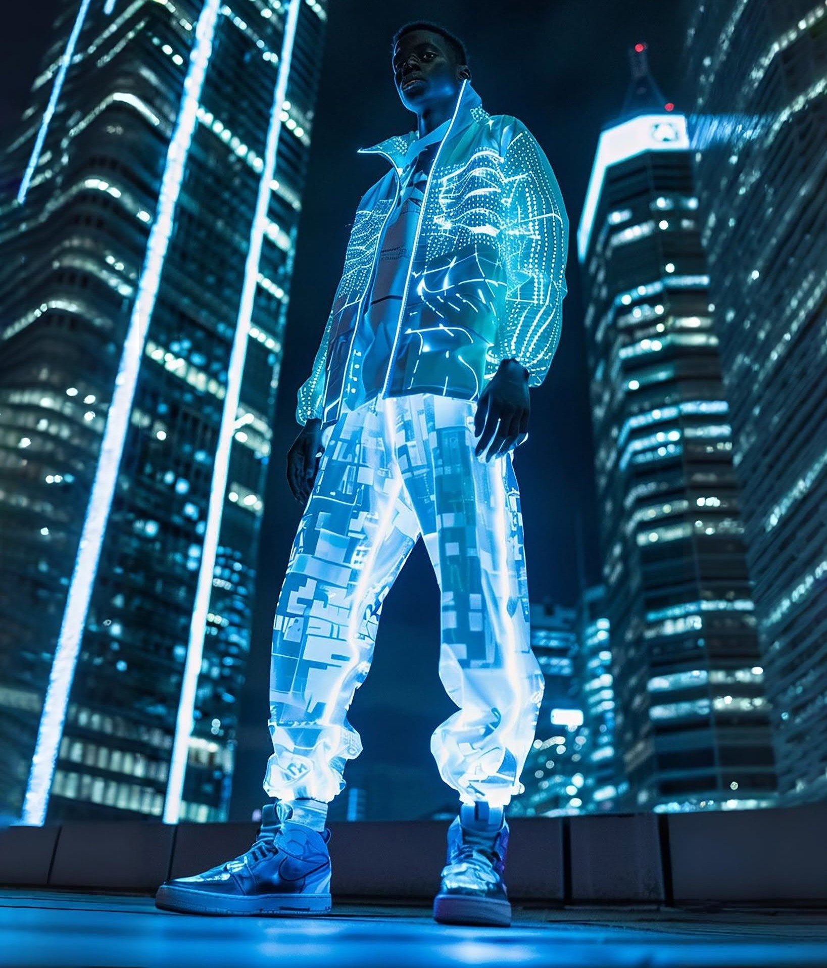 Neon Cyberpunk Streetwear Editorial