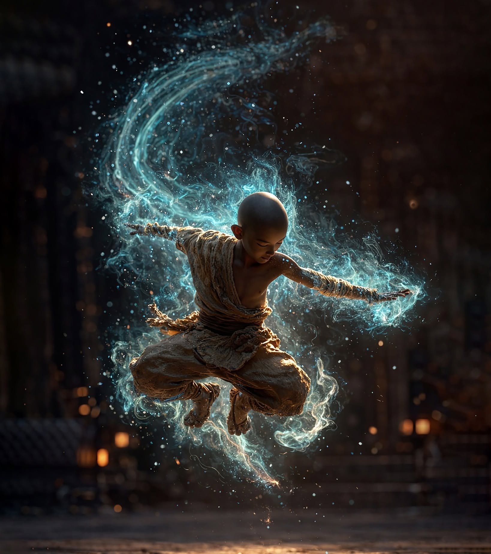 Cinematic Ethereal Monk Martial Flight