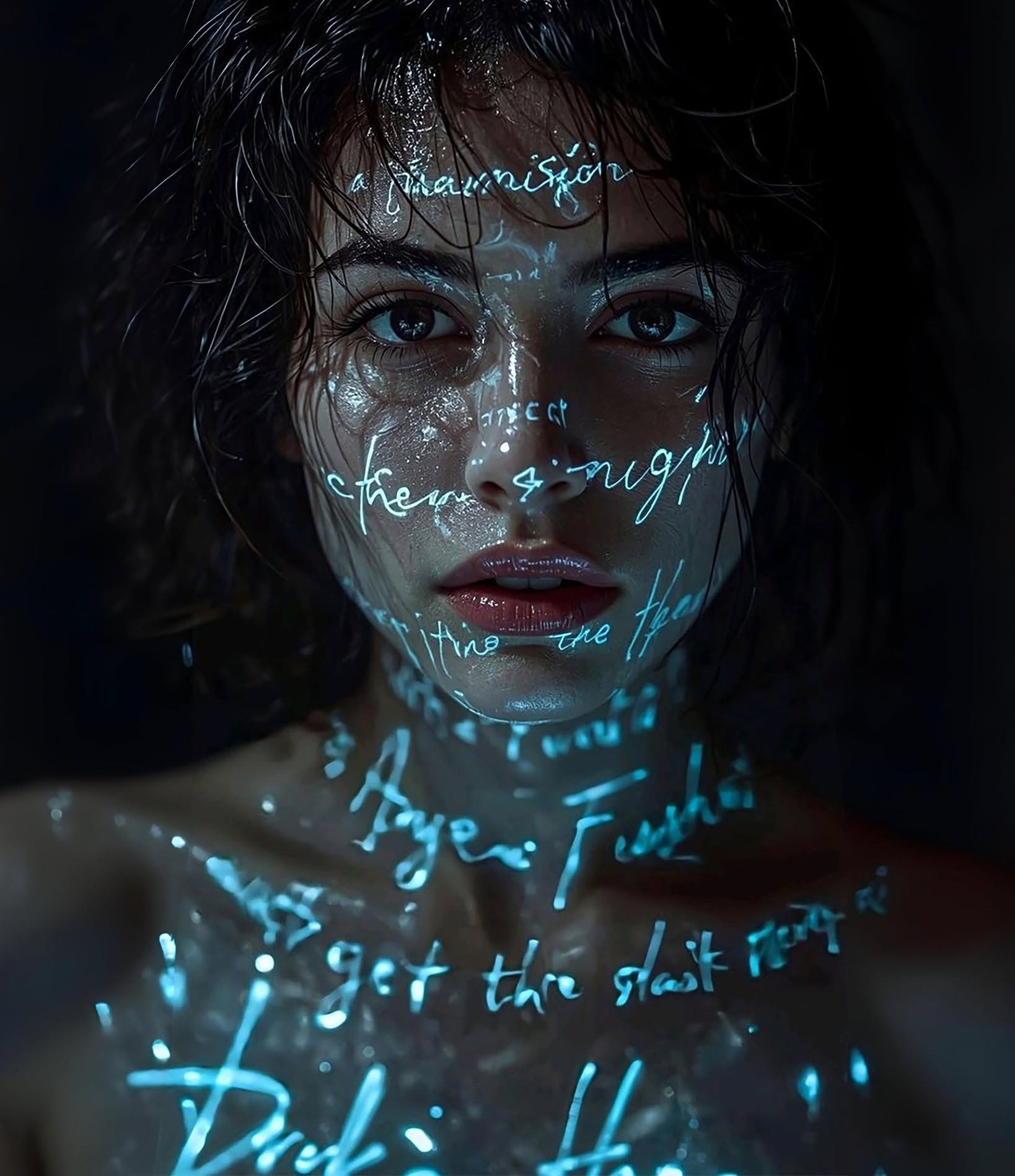 Luminous Cyber-Poetry Portrait