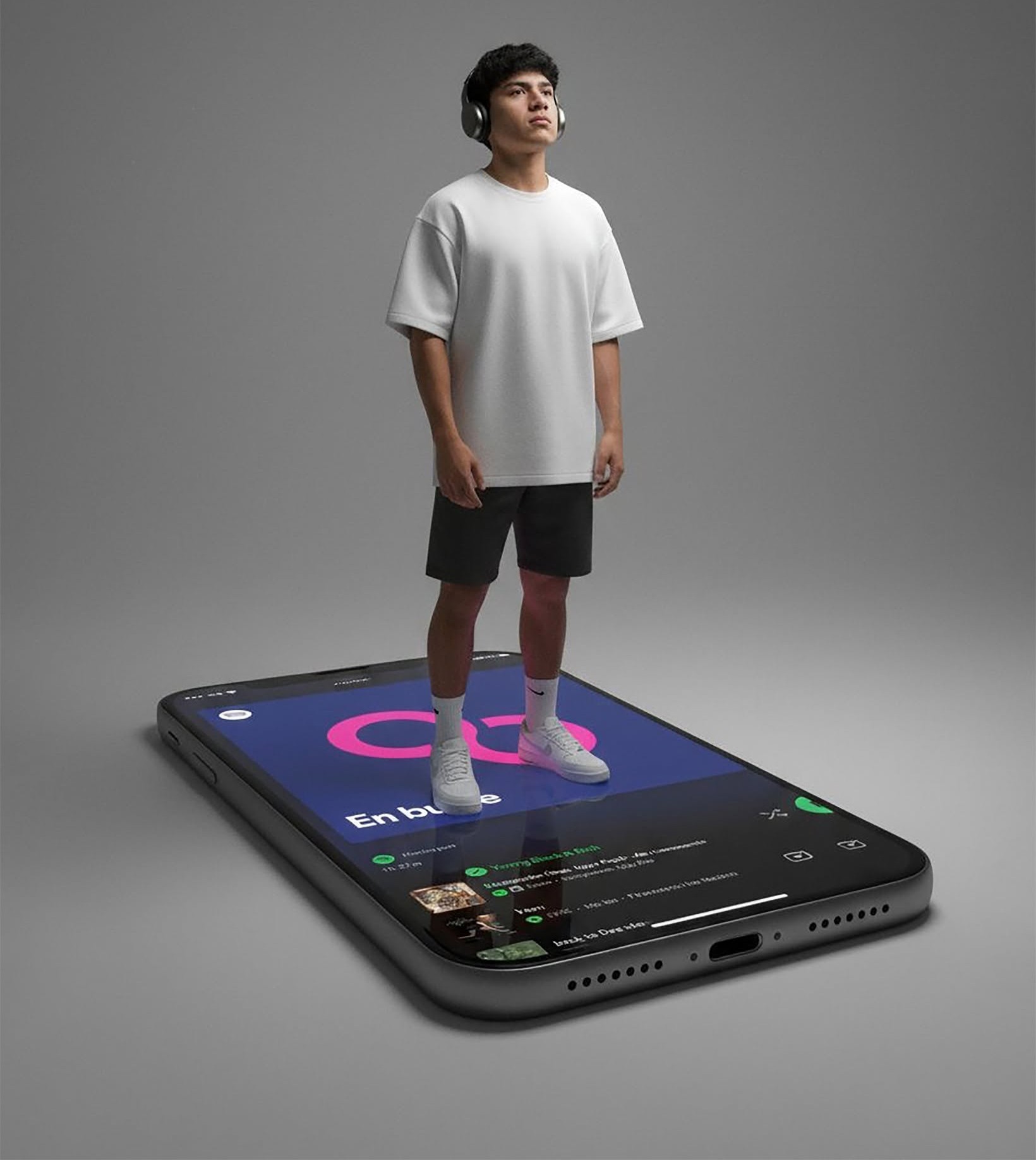 Man on Phone: Neon Music Poster