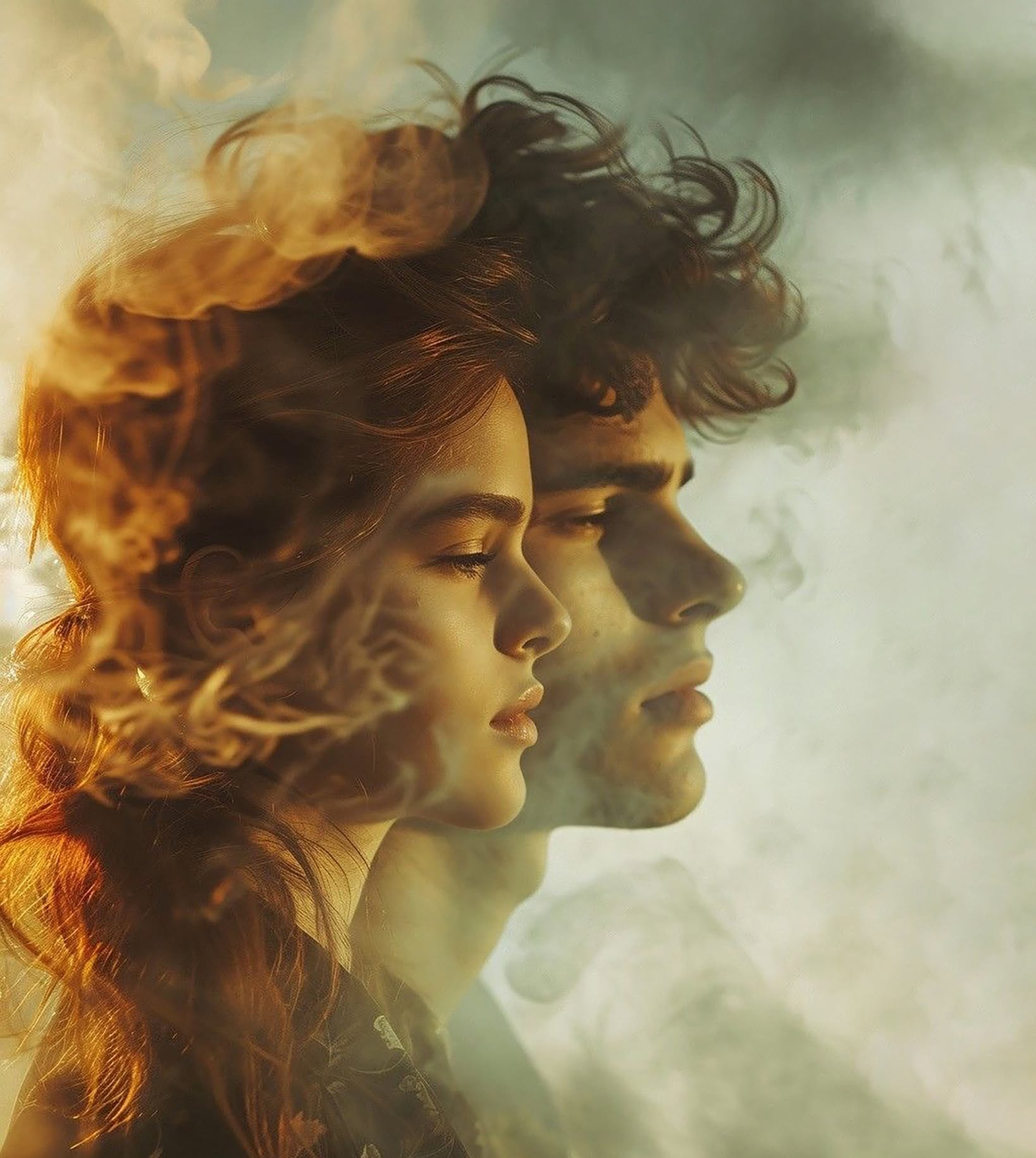 Cinematic Golden Ethereal Double Portrait