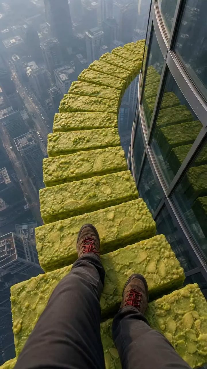 Dizzying Avocado Spiral Skyscraper Walk
