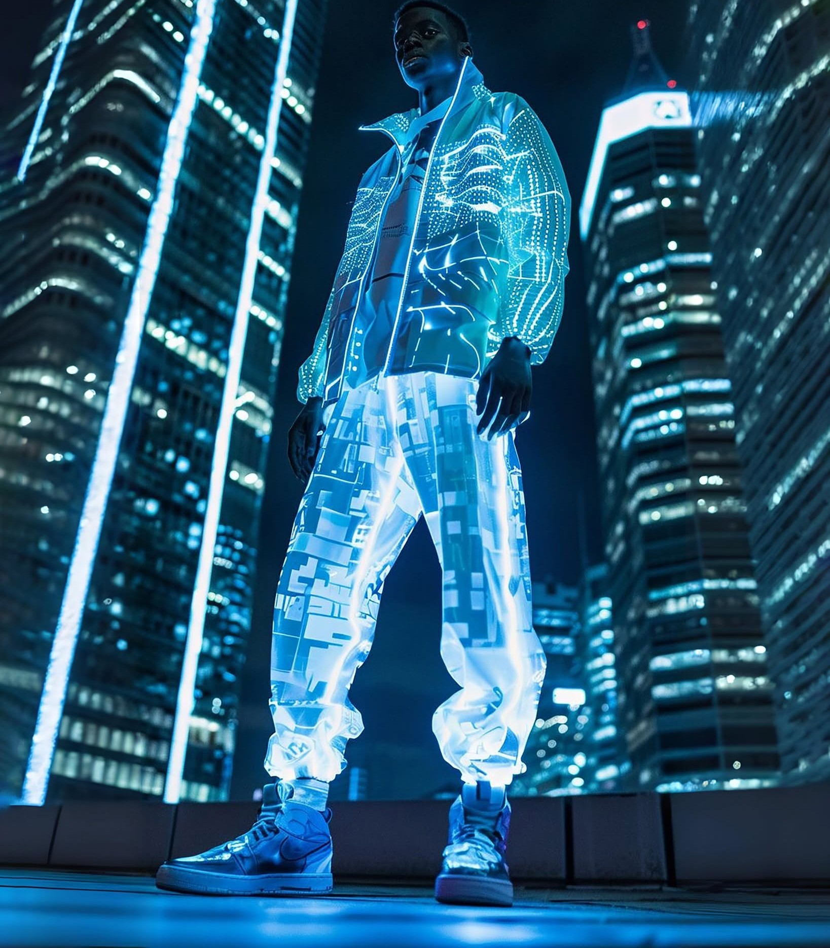 Neon Cyberpunk Fashion Icon
