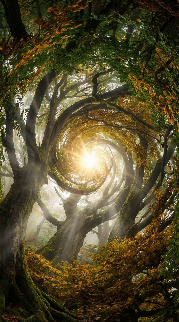 Spiraling Canopy Sunburst Vortex